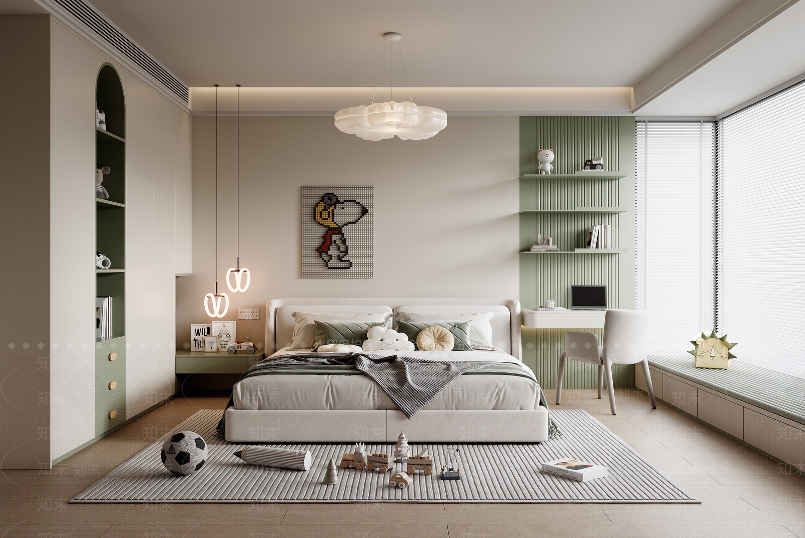 现代通用儿童房SU模型下载【ID:1199692907】