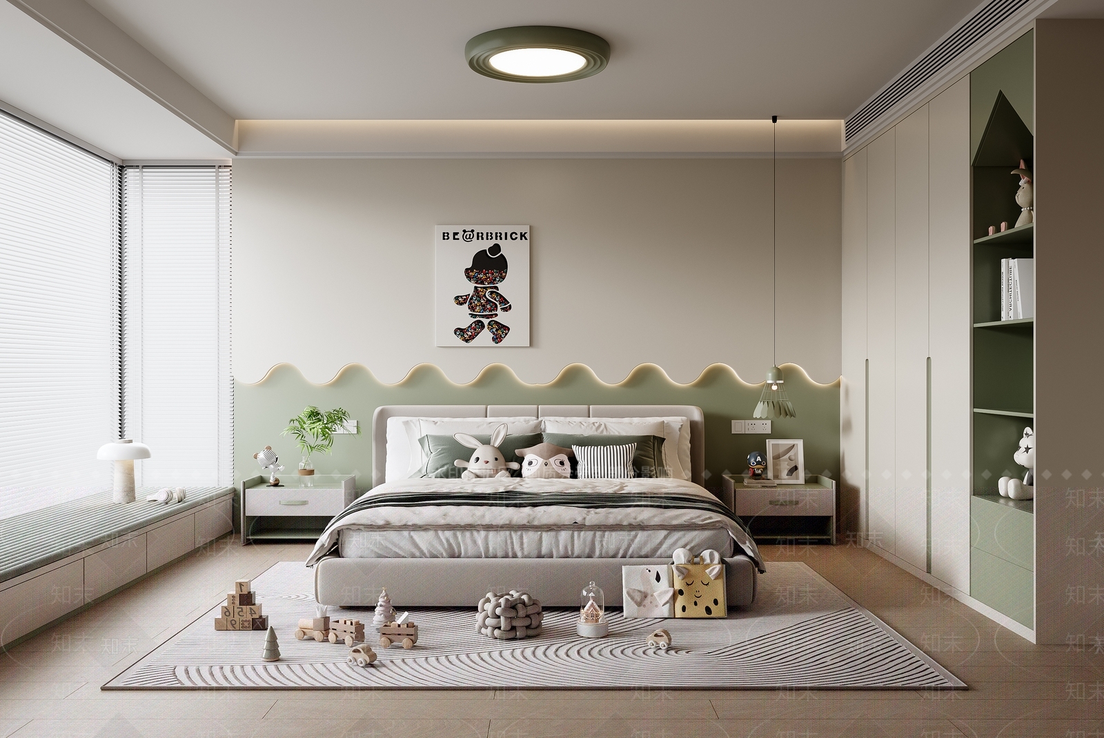 现代通用儿童房3D模型下载【ID:1199693098】