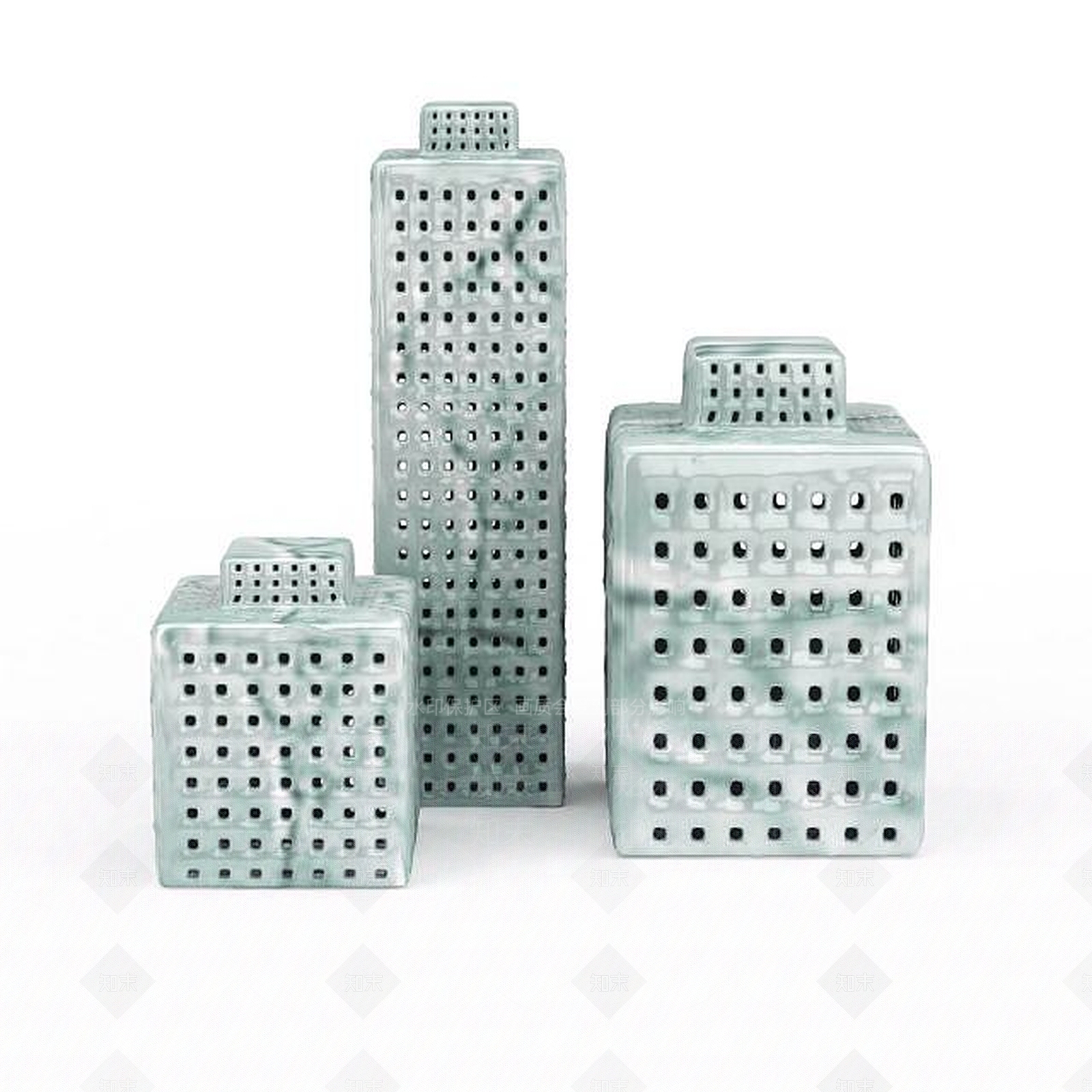 现代精美镂空篮子造型陶瓷摆件3D模型下载【ID:1199693266】