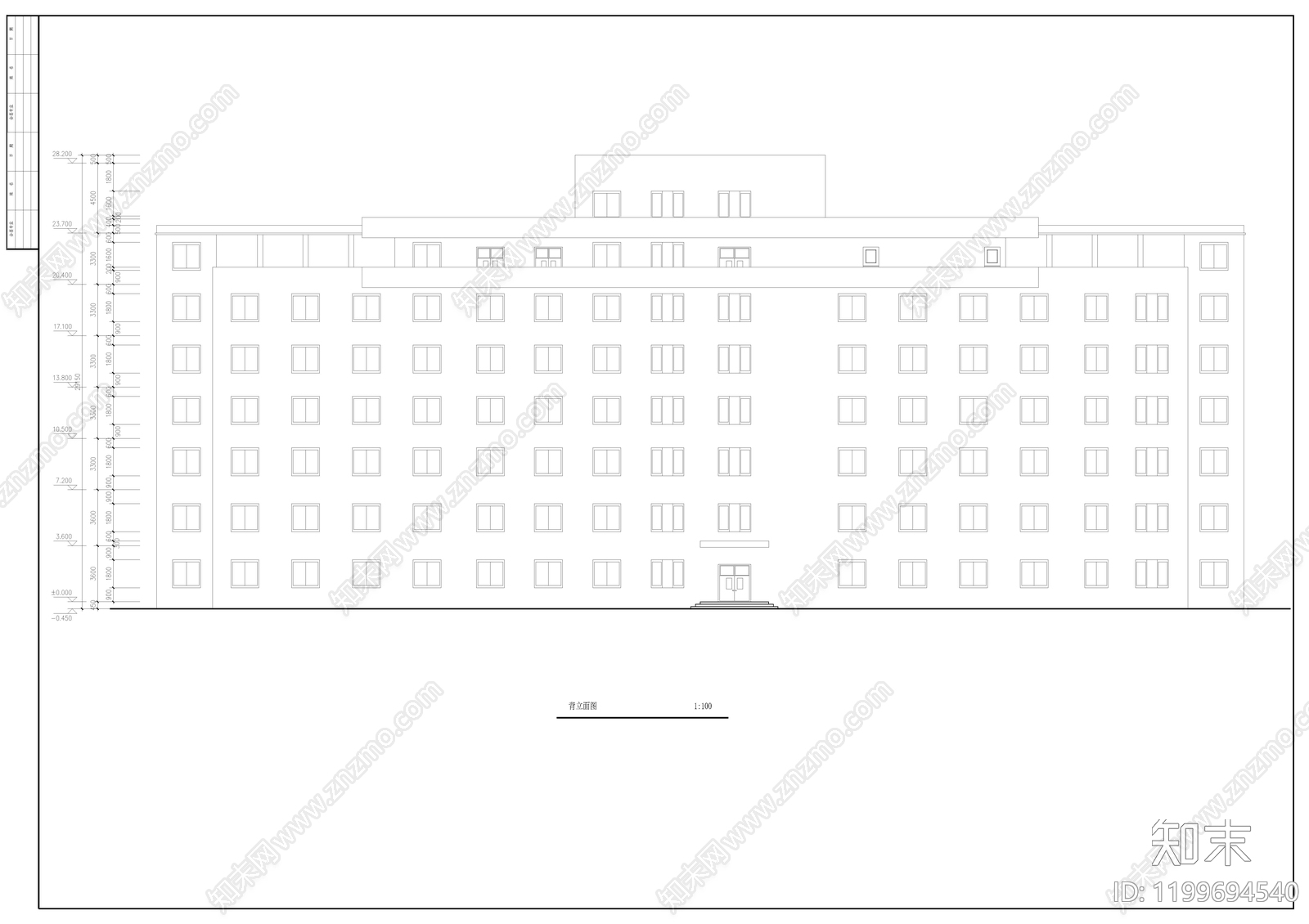 现代医院建筑cad施工图下载【ID:1199694540】