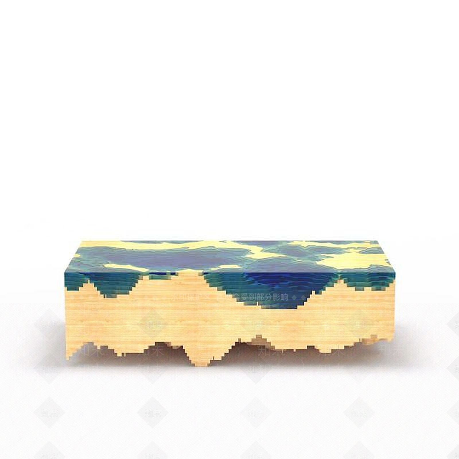 现代创意立体印花图案咖啡桌3D模型下载【ID:1199696010】
