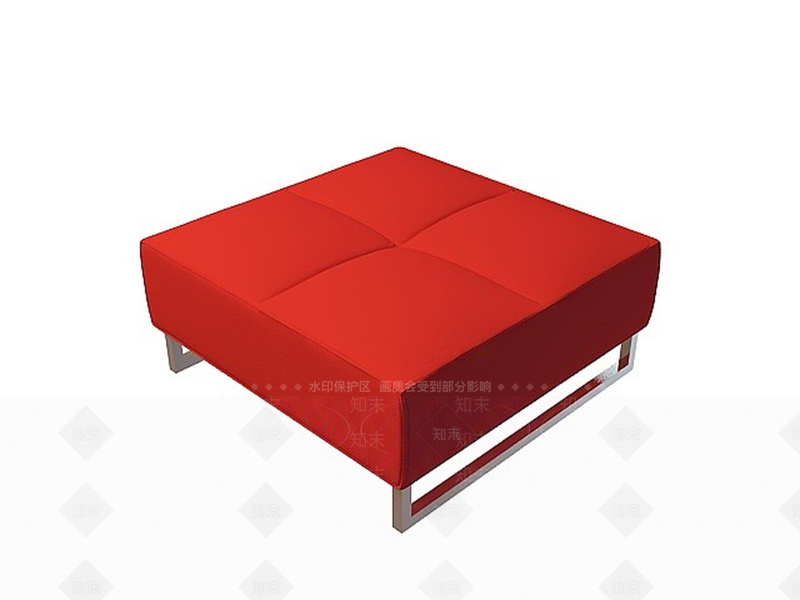 现代红沙发凳3D模型下载【ID:1199696622】