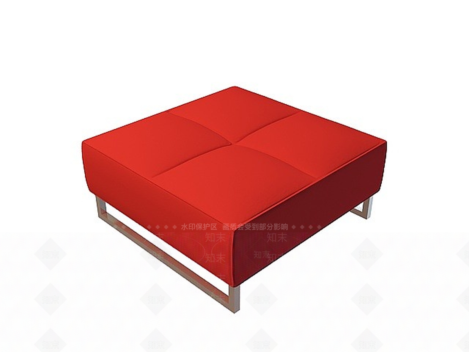 现代红沙发凳3D模型下载【ID:1199696622】
