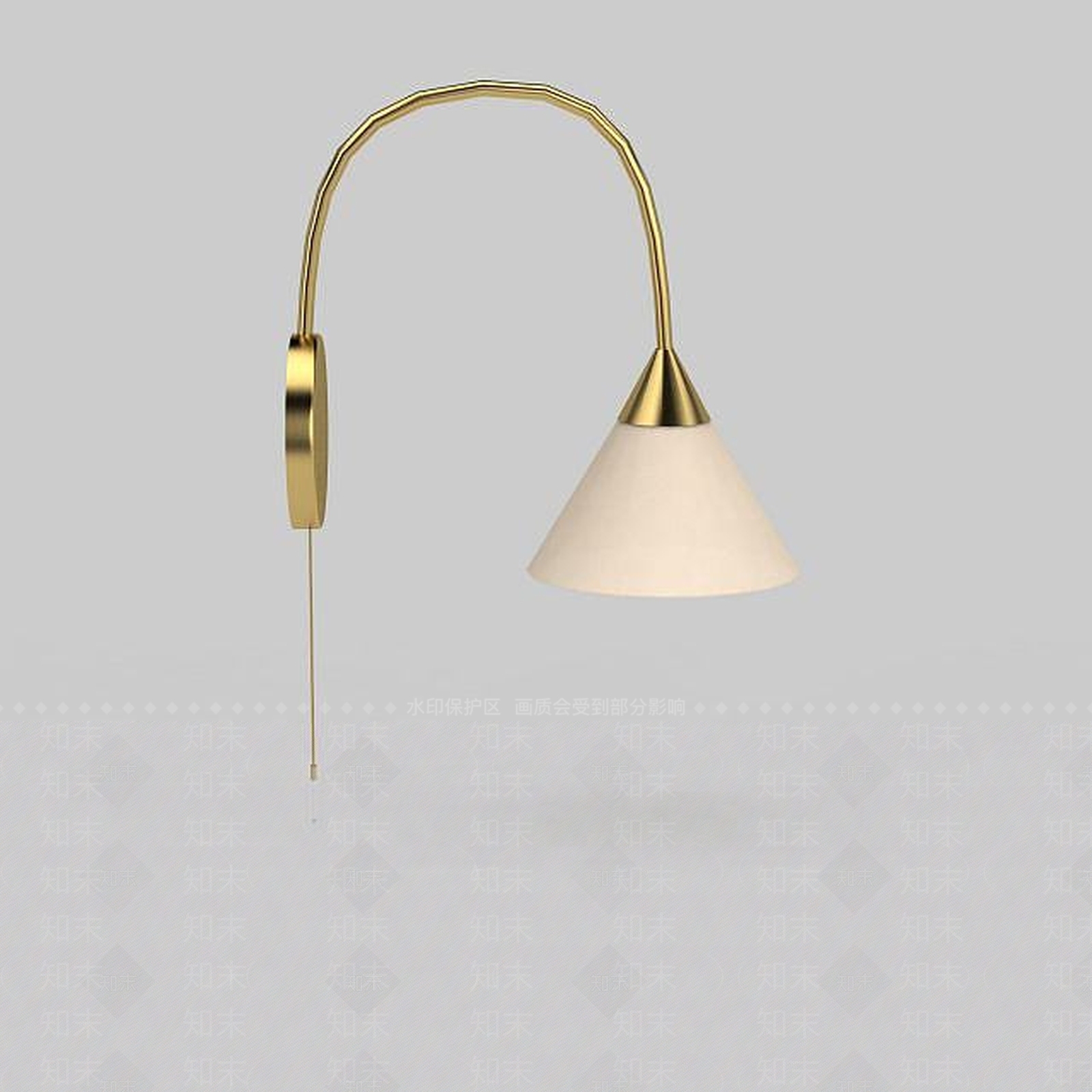 现代简约金色壁灯3D模型下载【ID:1199697969】