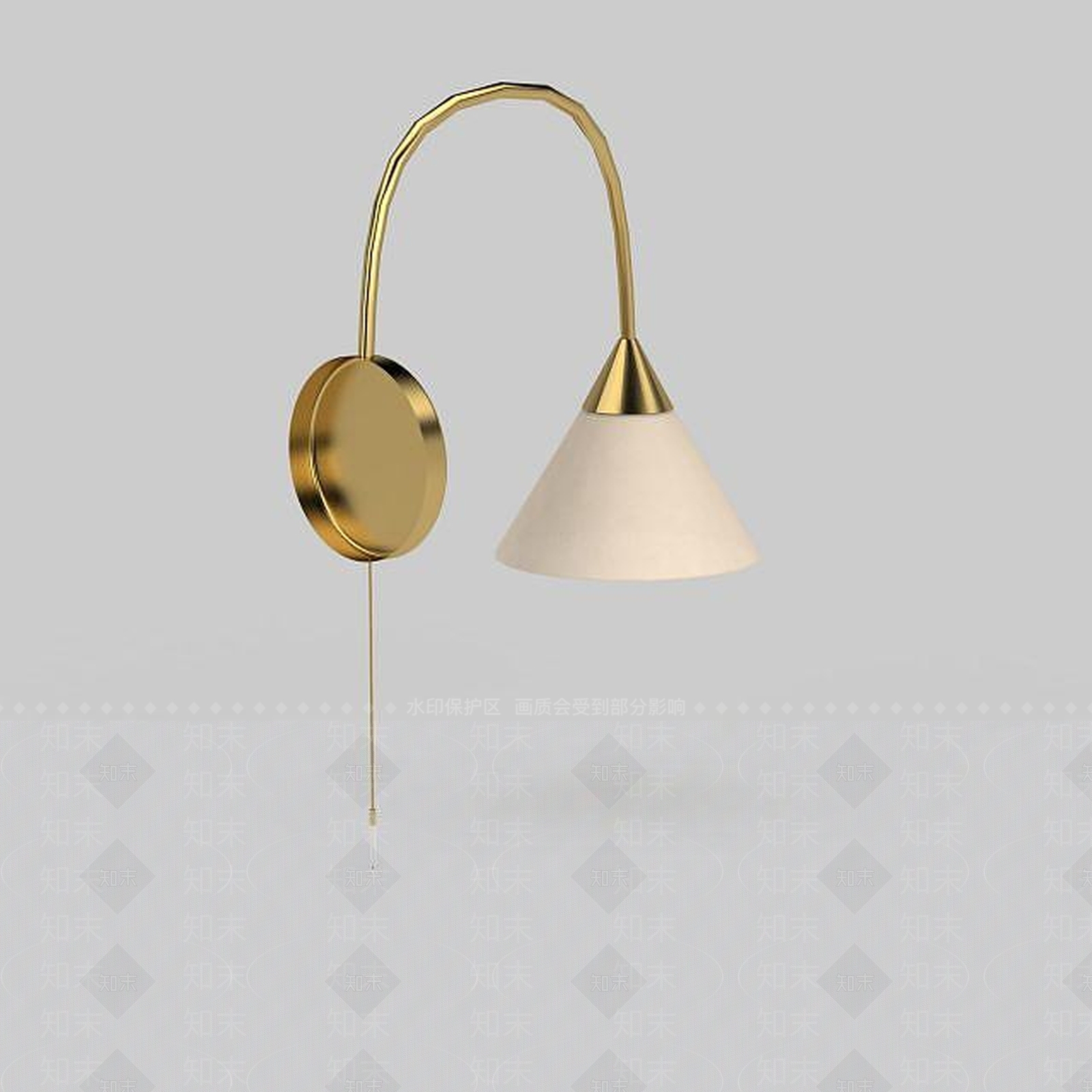 现代简约金色壁灯3D模型下载【ID:1199697969】