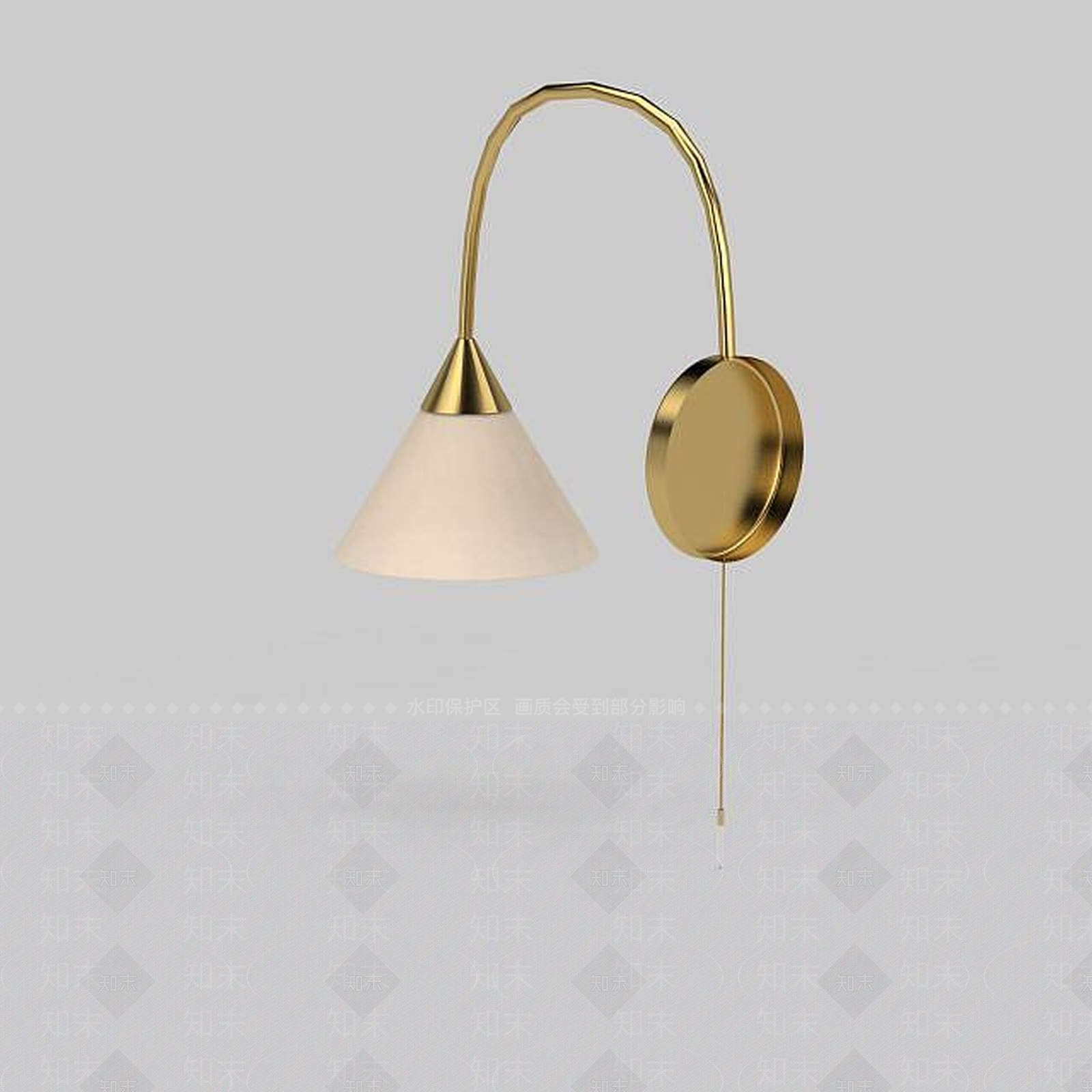 现代简约金色壁灯3D模型下载【ID:1199697969】