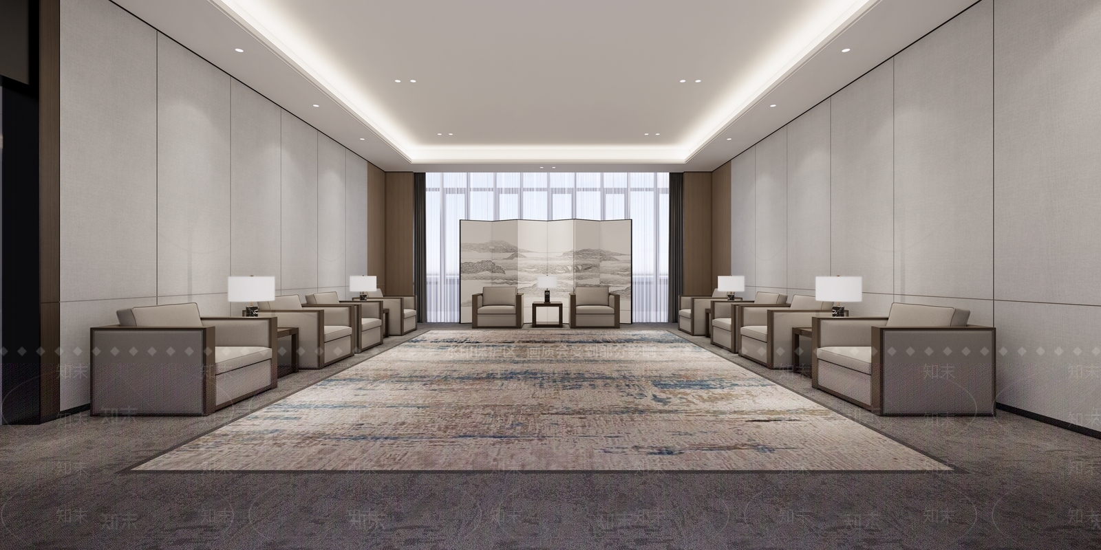 现代极简会议室SU模型下载【ID:1199699399】