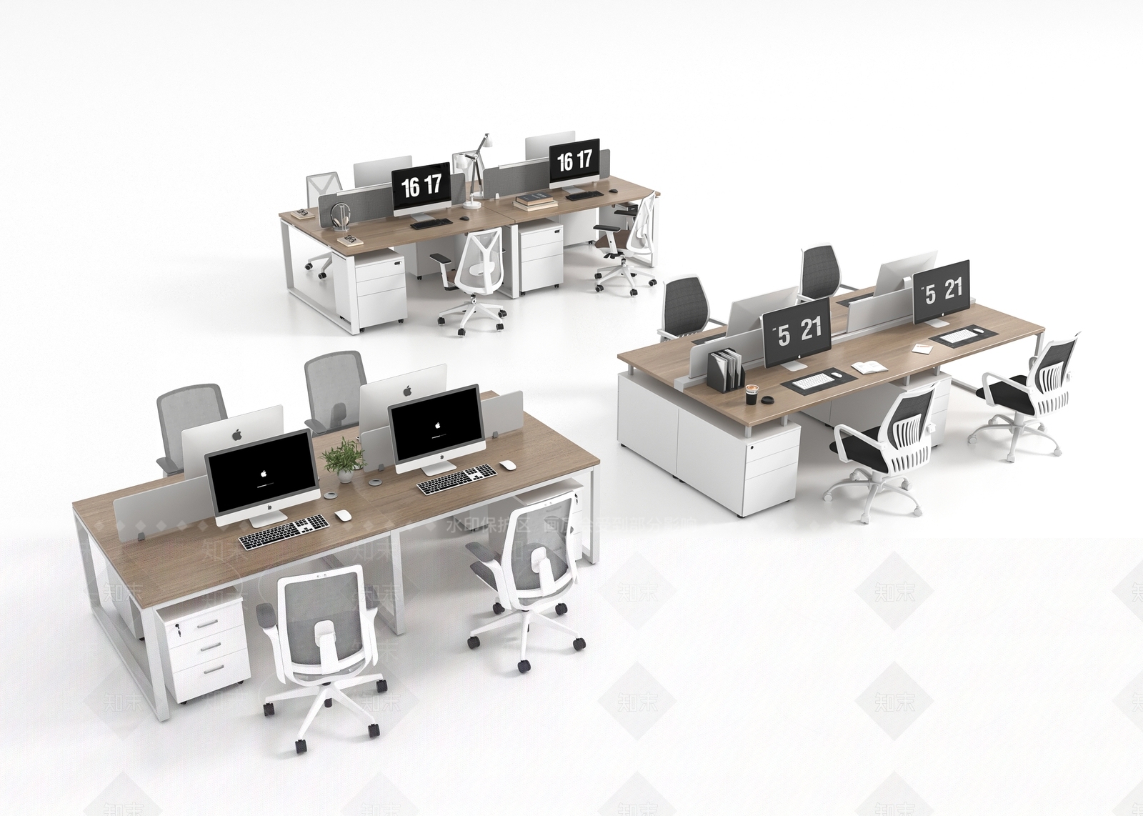 现代办公桌椅3D模型下载【ID:1199701624】