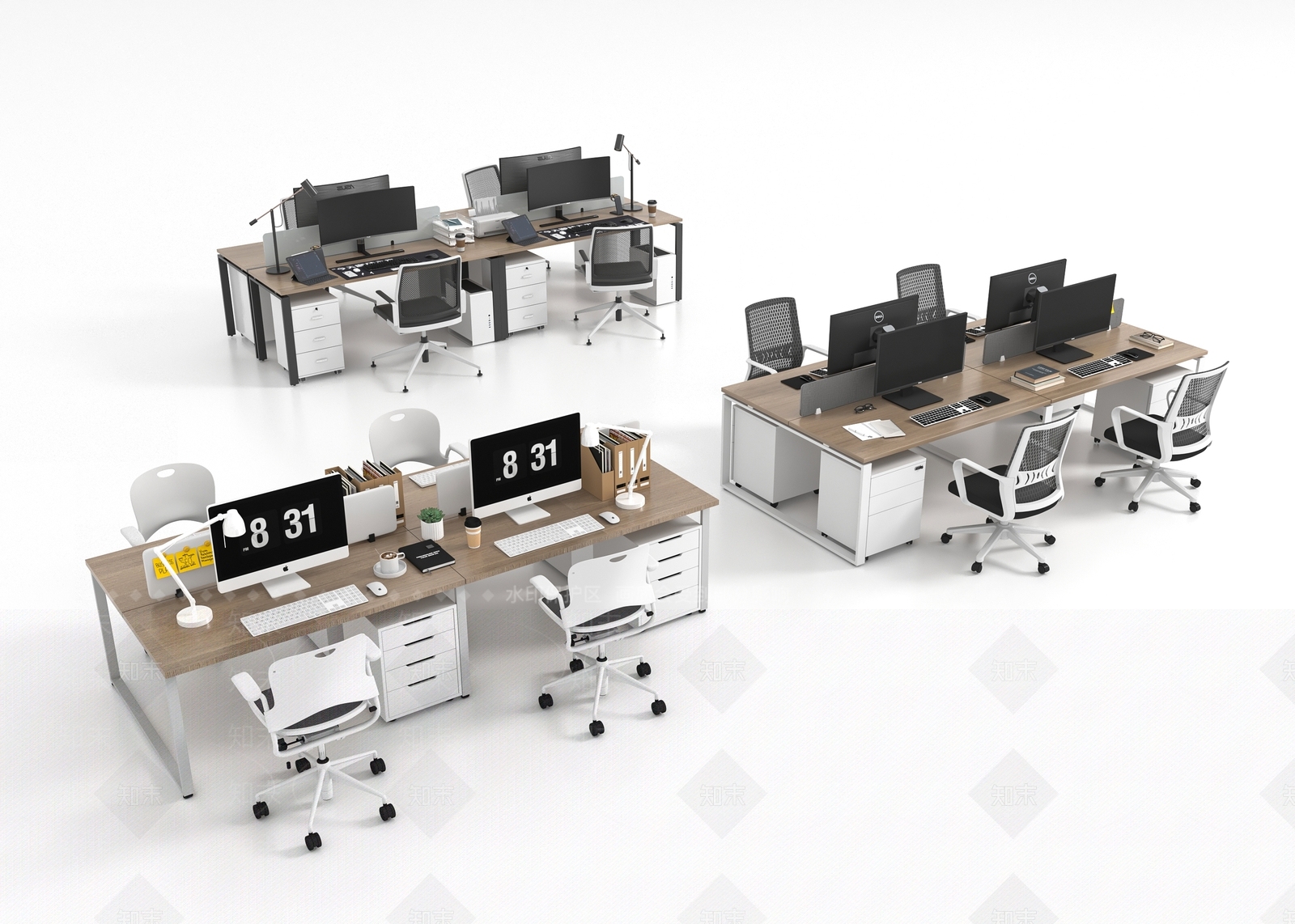 现代办公桌椅3D模型下载【ID:1199701995】
