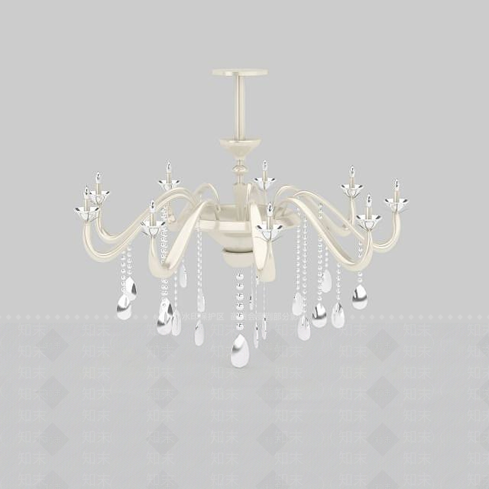 现代水晶吊灯3D模型下载【ID:1199702008】