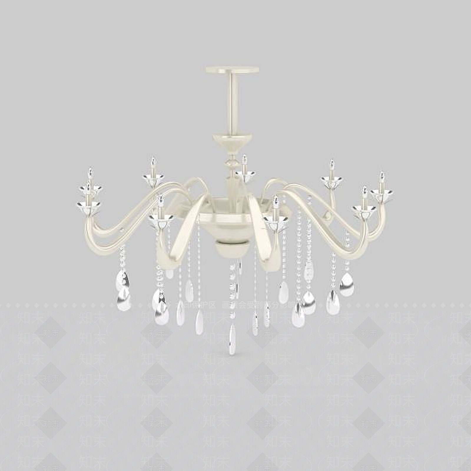 现代水晶吊灯3D模型下载【ID:1199702008】