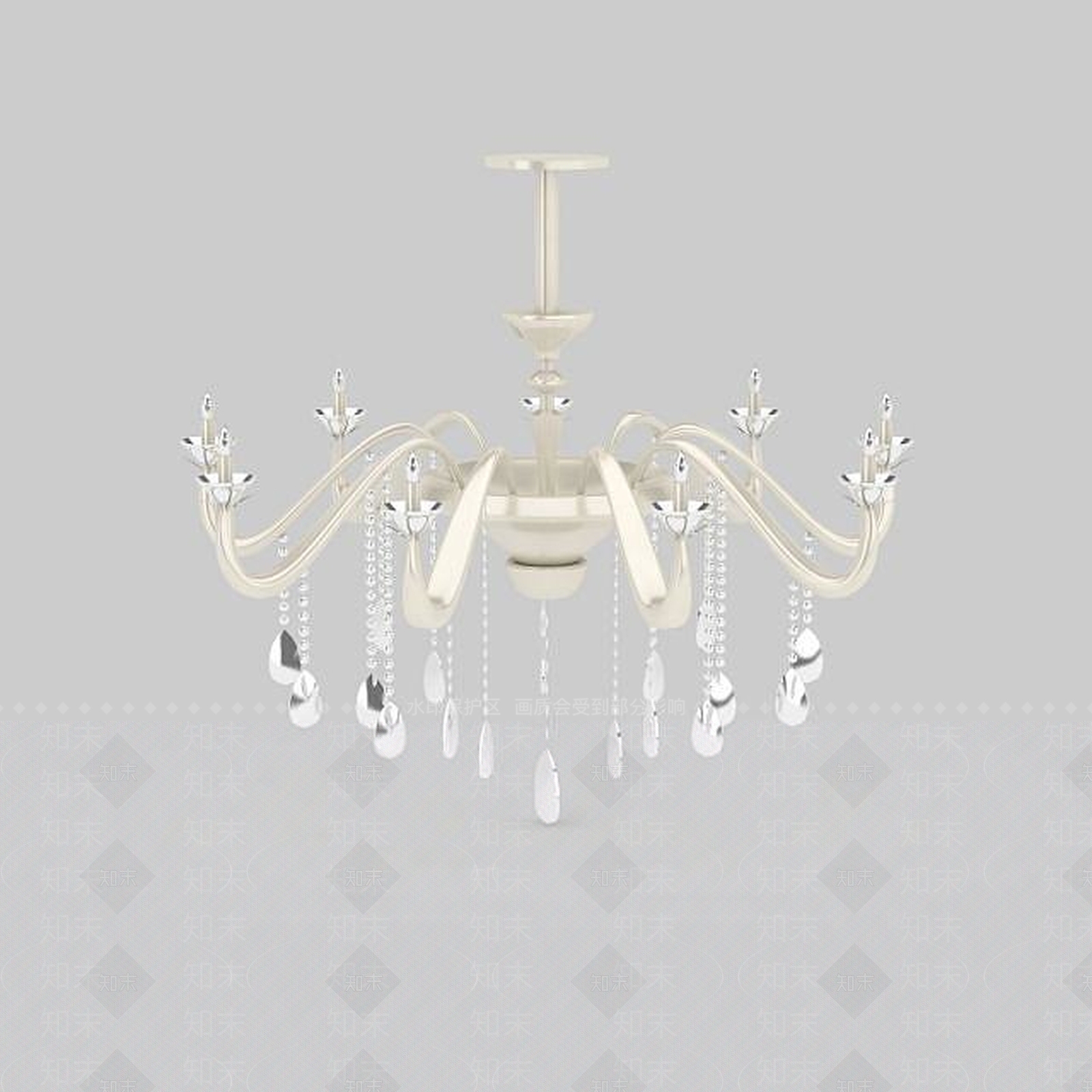 现代水晶吊灯3D模型下载【ID:1199702008】