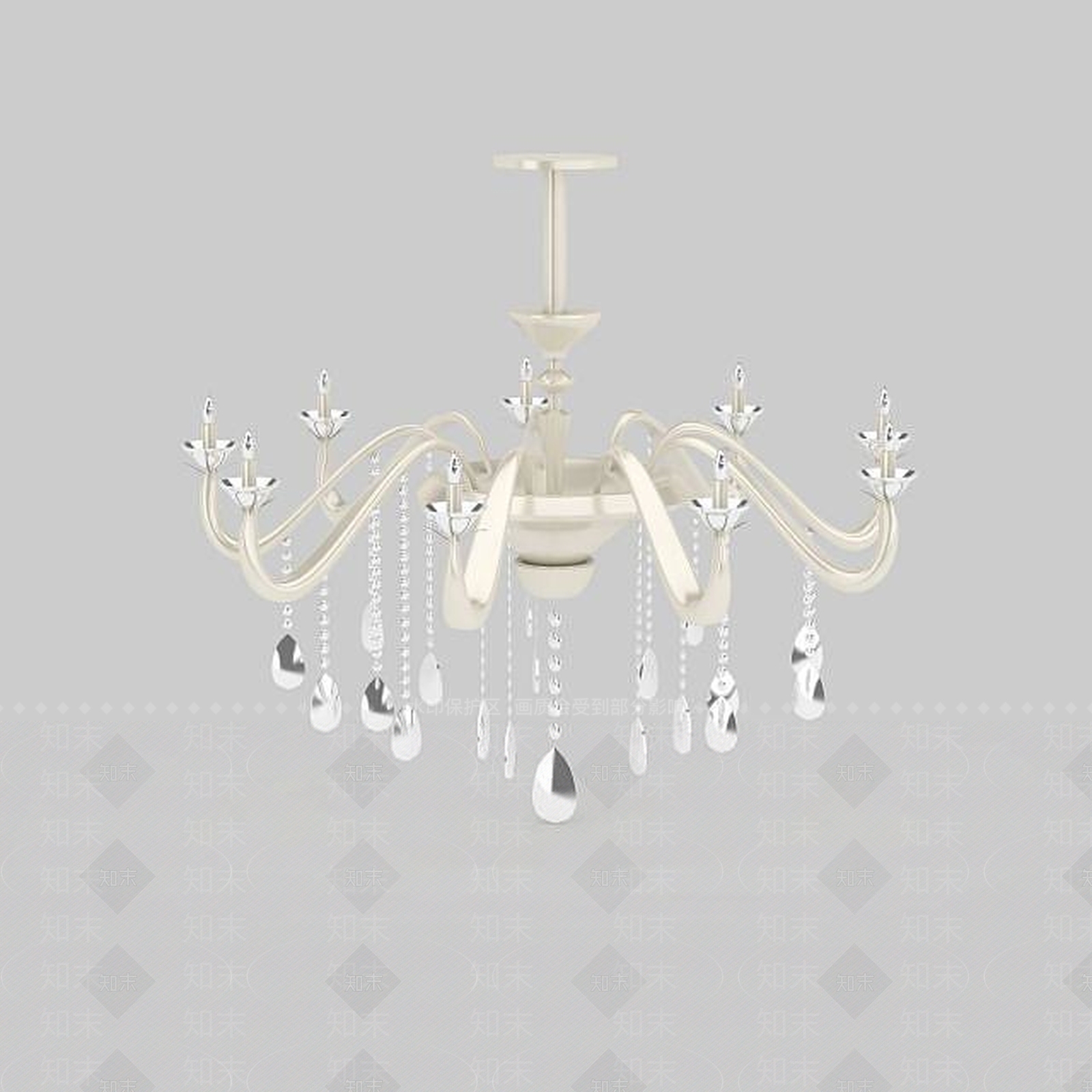 现代水晶吊灯3D模型下载【ID:1199702008】
