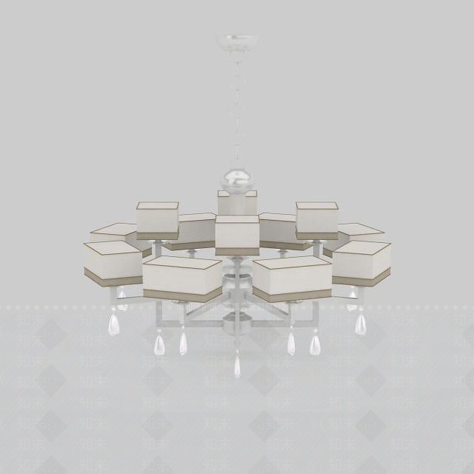 现代客厅吊灯3D模型下载【ID:1199702152】