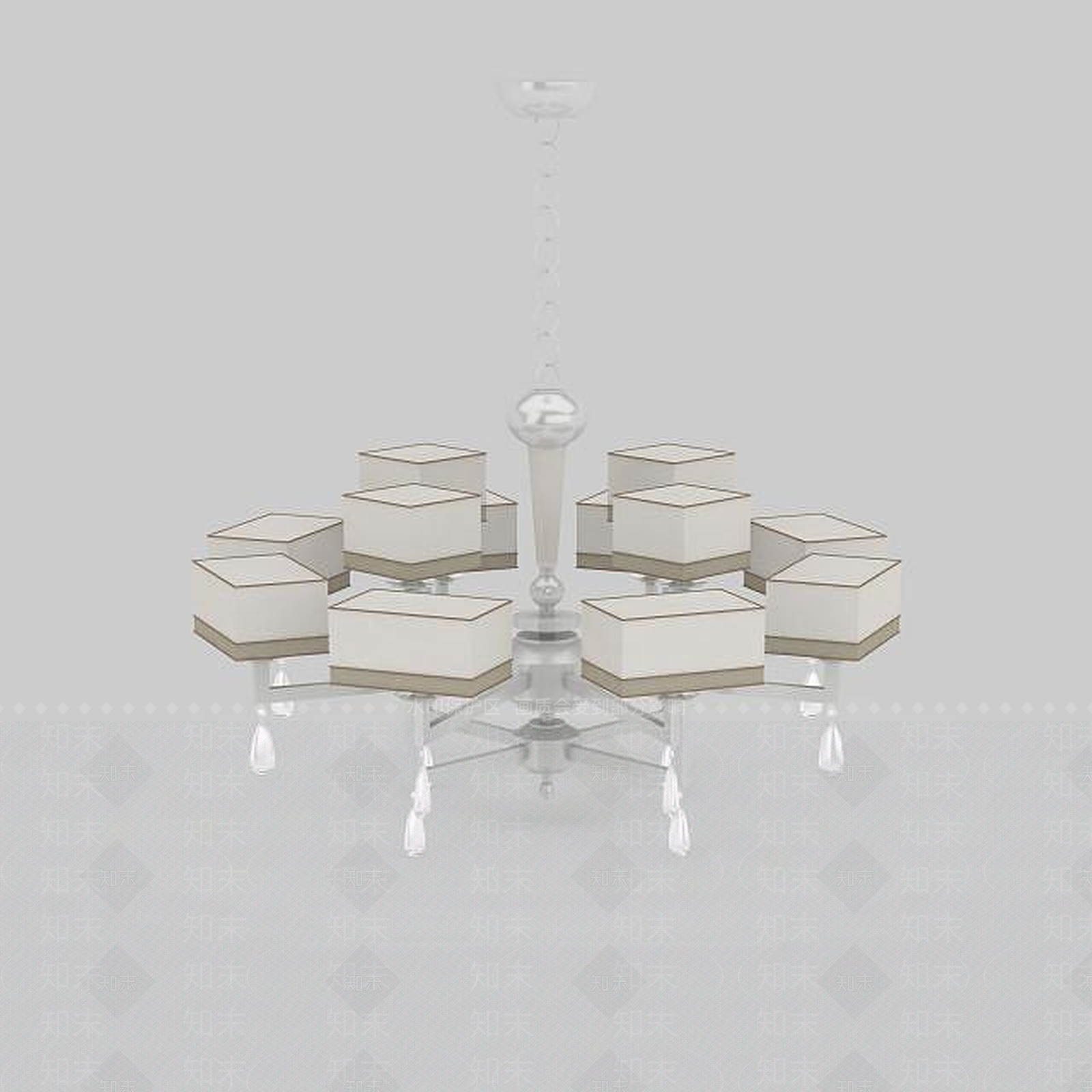 现代客厅吊灯3D模型下载【ID:1199702152】