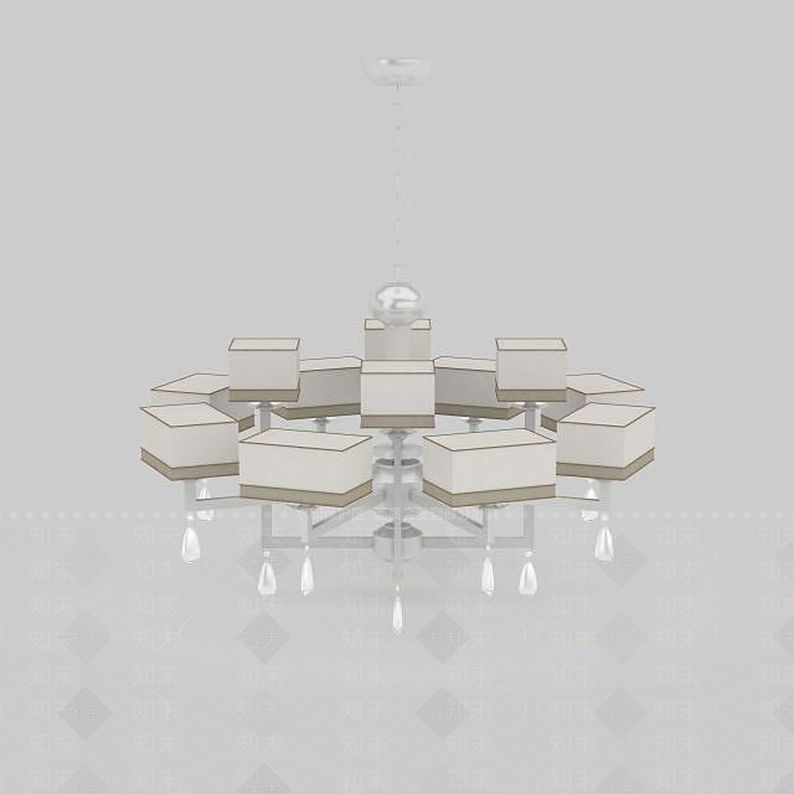 现代客厅吊灯3D模型下载【ID:1199702152】