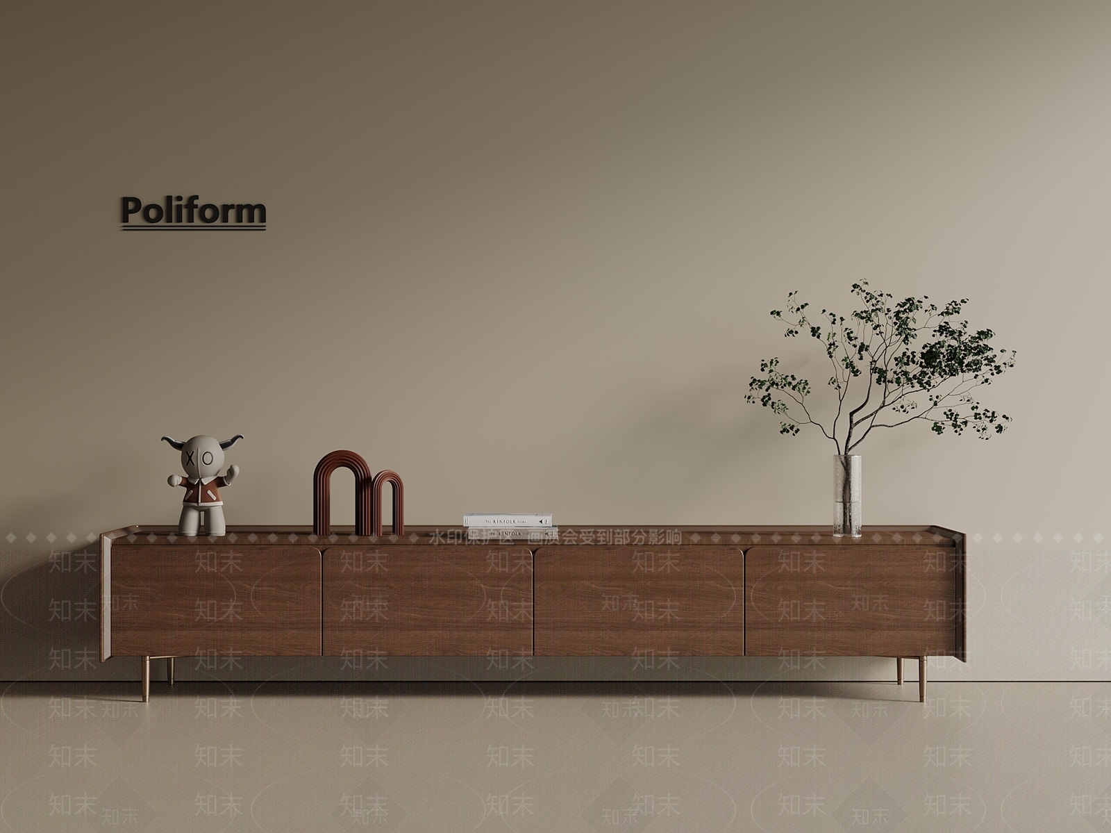 新中式中古电视柜3D模型下载【ID:1199703629】