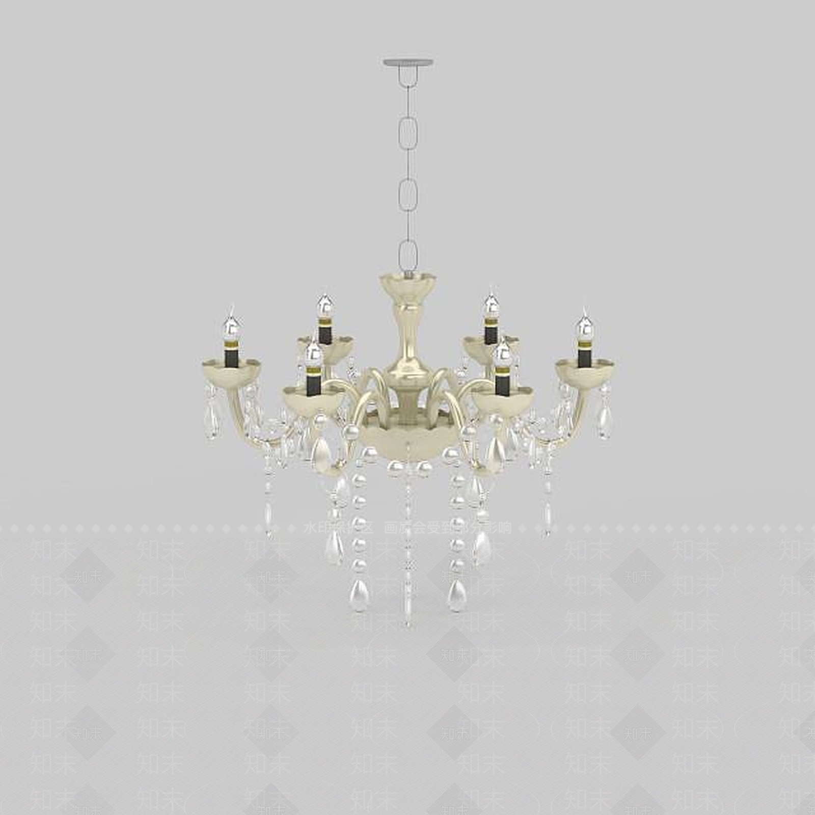 现代精美烛台式水晶吊灯3D模型下载【ID:1199706011】