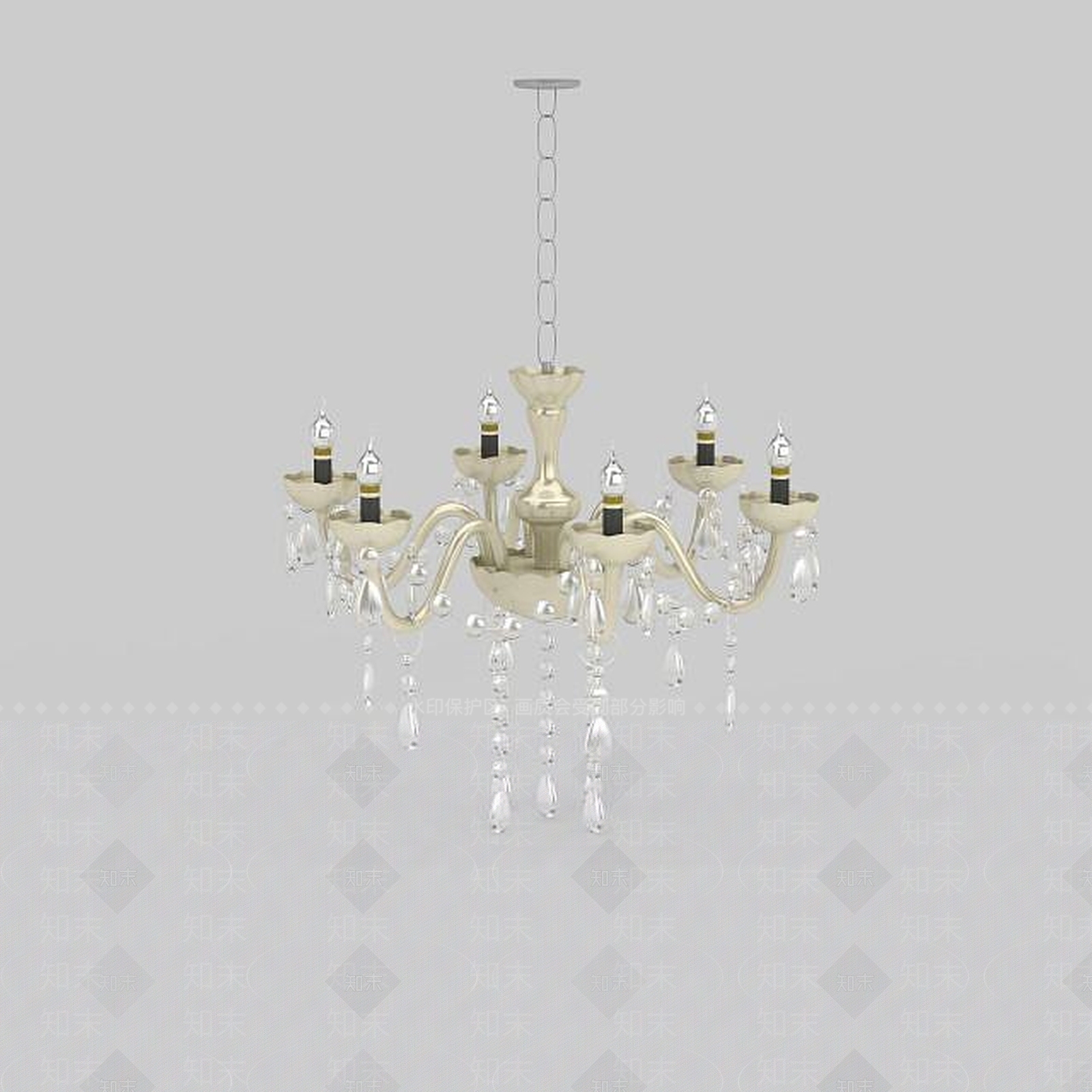 现代精美烛台式水晶吊灯3D模型下载【ID:1199706011】