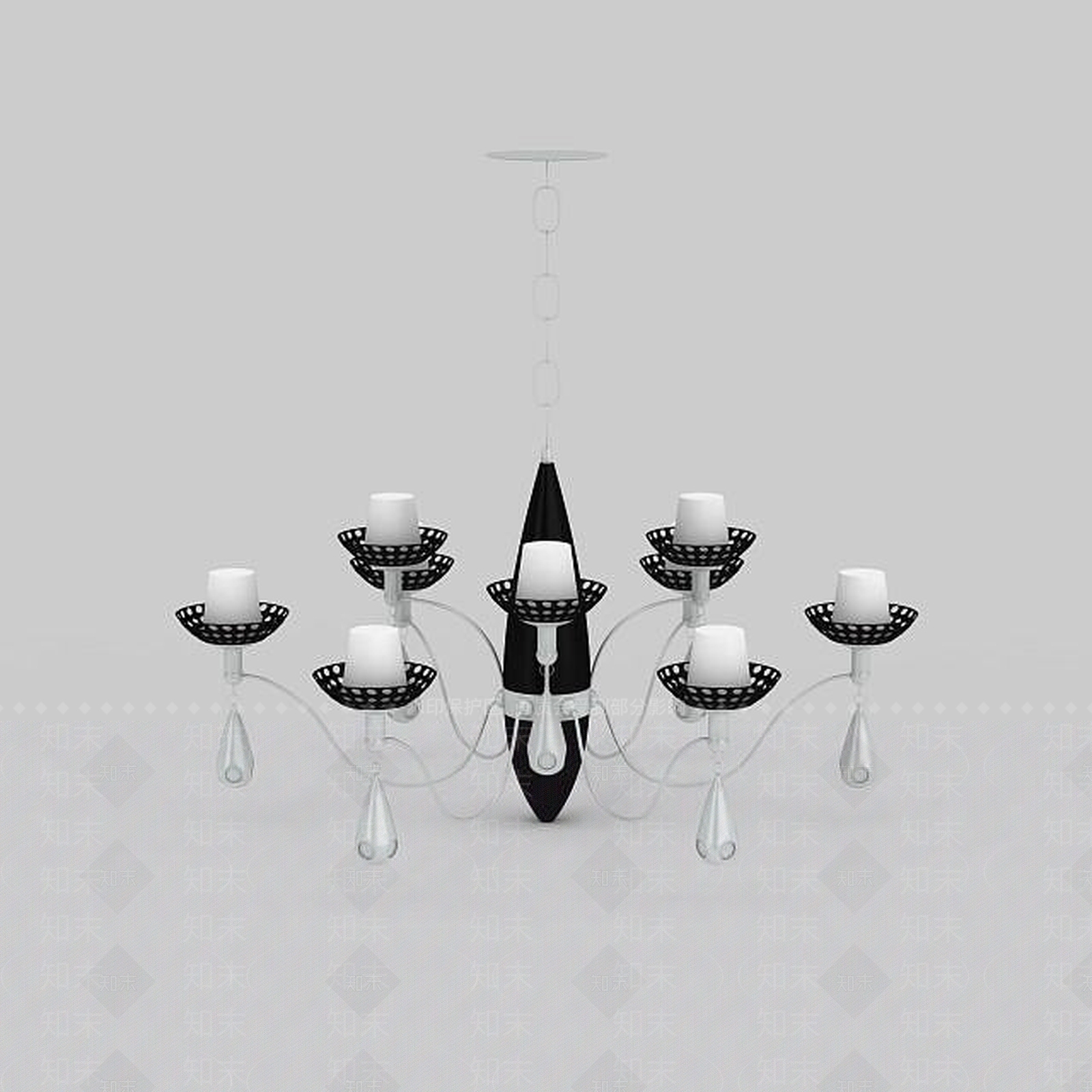 现代精美烛台吊灯3D模型下载【ID:1199706132】