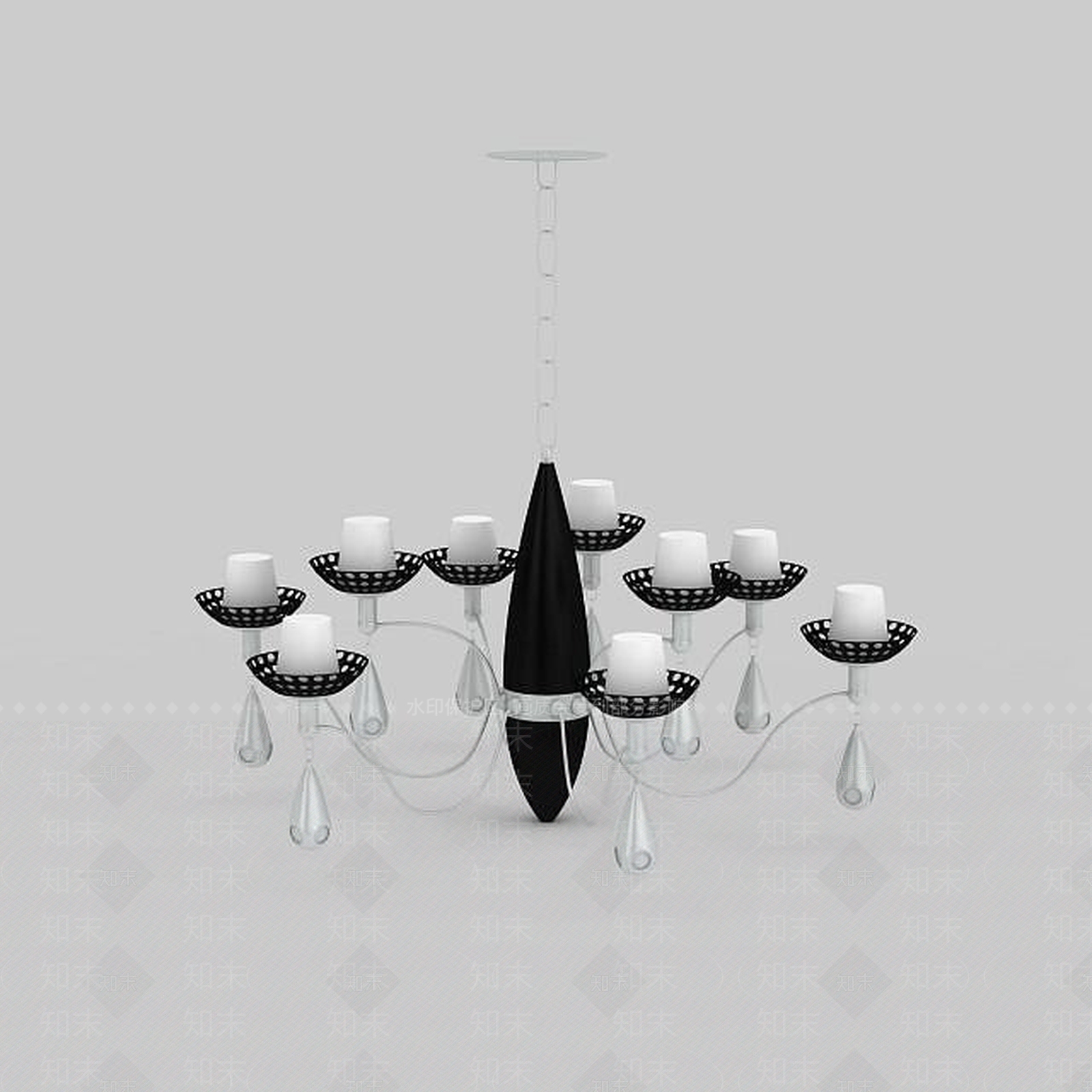 现代精美烛台吊灯3D模型下载【ID:1199706132】