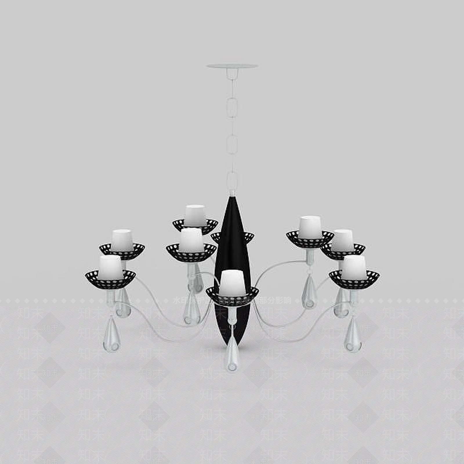 现代精美烛台吊灯3D模型下载【ID:1199706132】