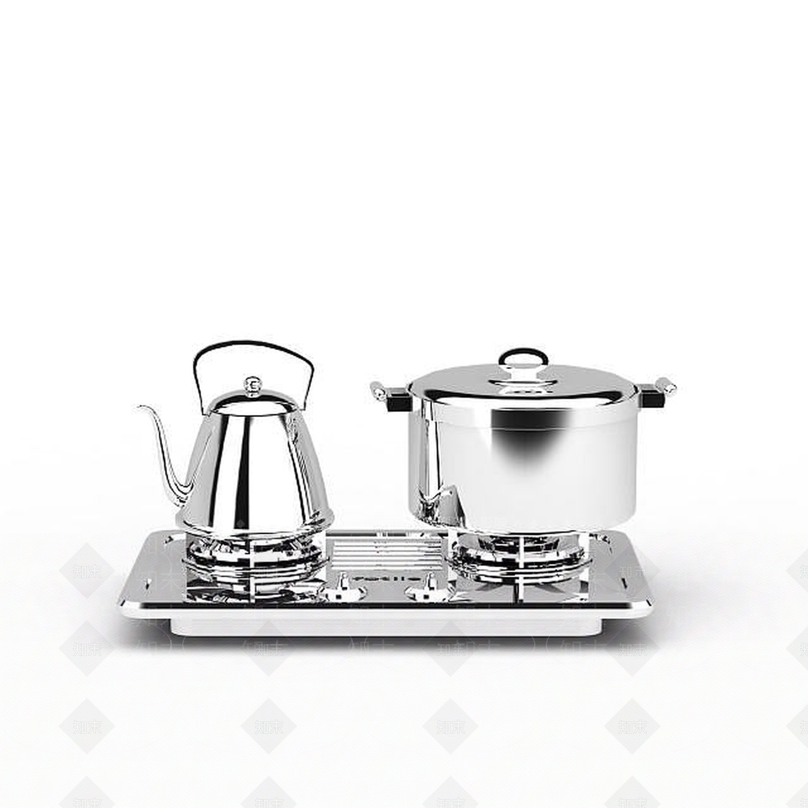 现代不锈钢燃气灶3D模型下载【ID:1199708859】