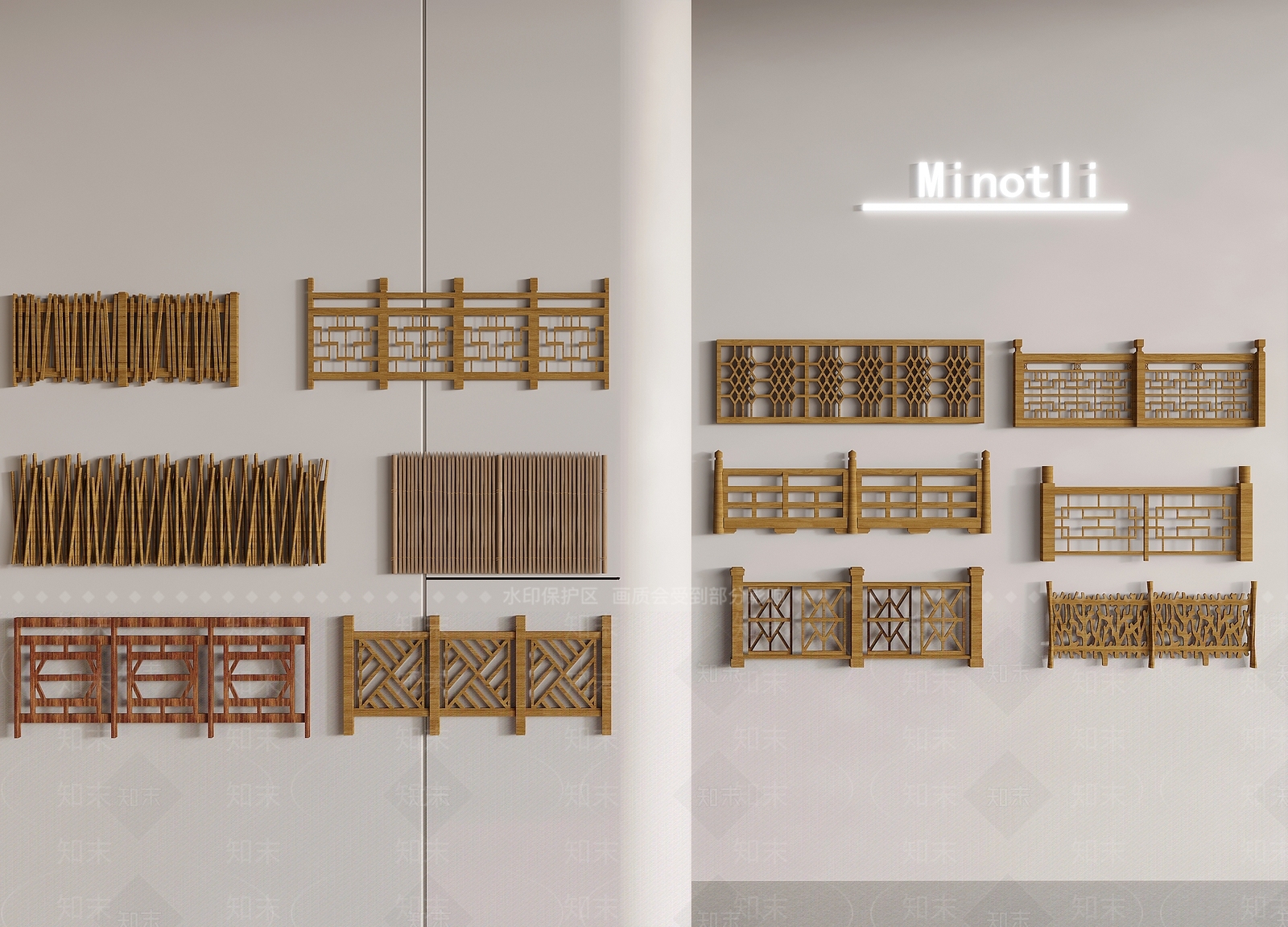 中式栏杆3D模型下载【ID:1199710779】