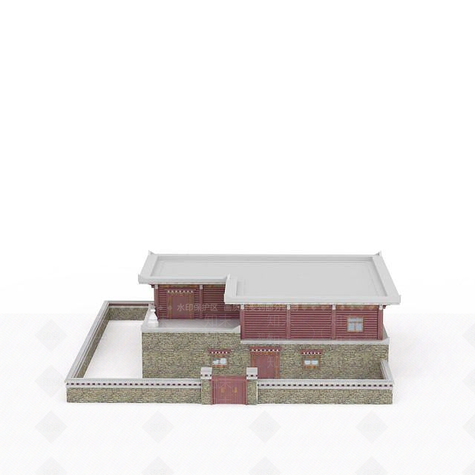 现代藏式民居3D模型下载【ID:1199712172】