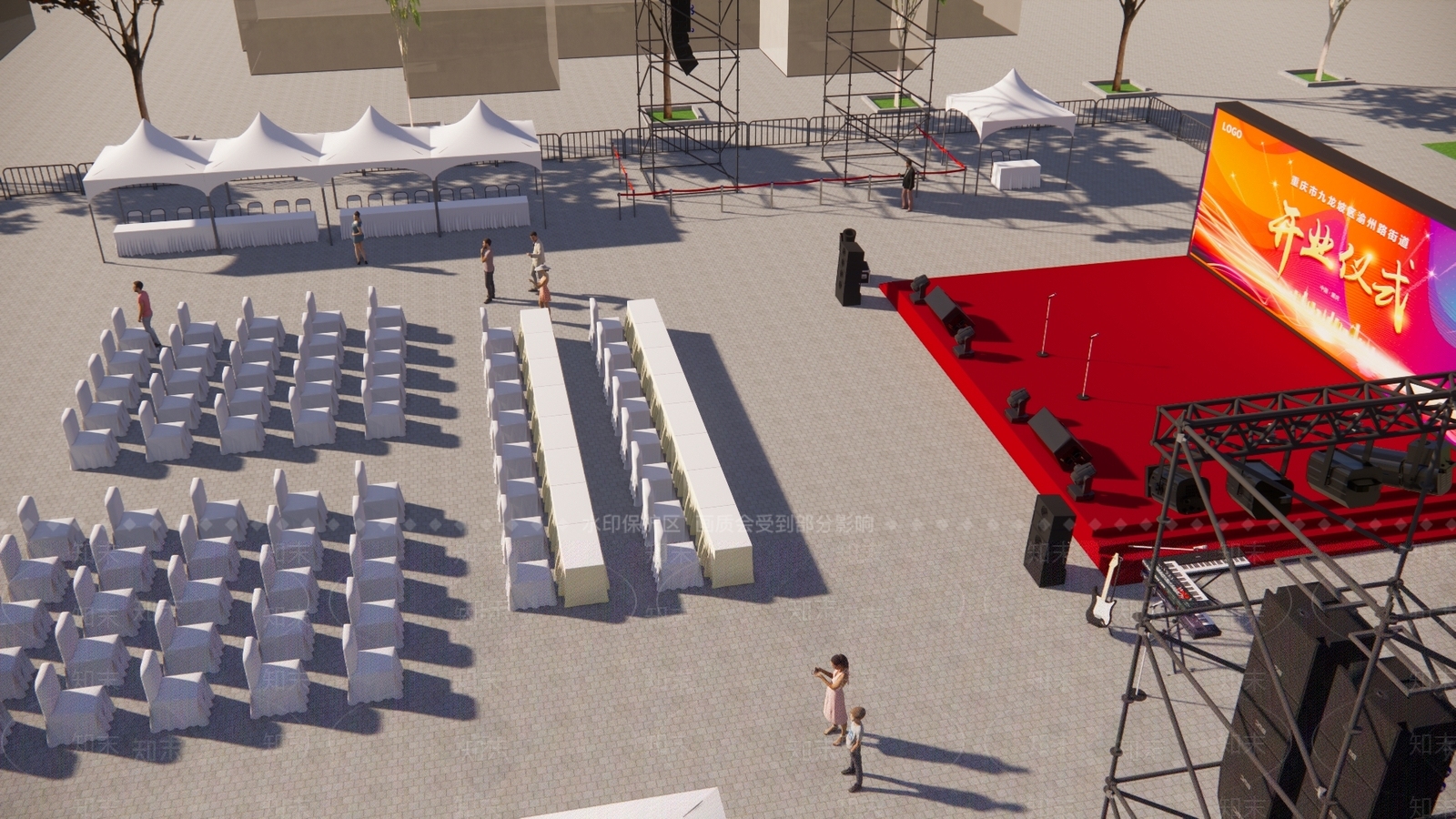 新中式户外舞台SU模型下载【ID:1199712928】