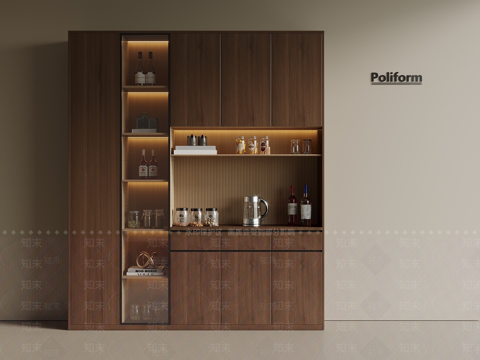 新中式中古酒柜SU模型下载【ID:1199712773】