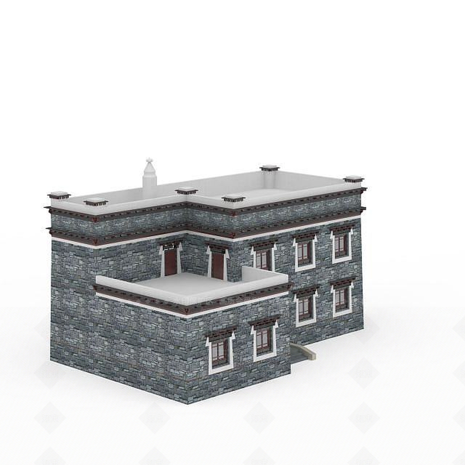 现代藏式民居3D模型下载【ID:1199712875】