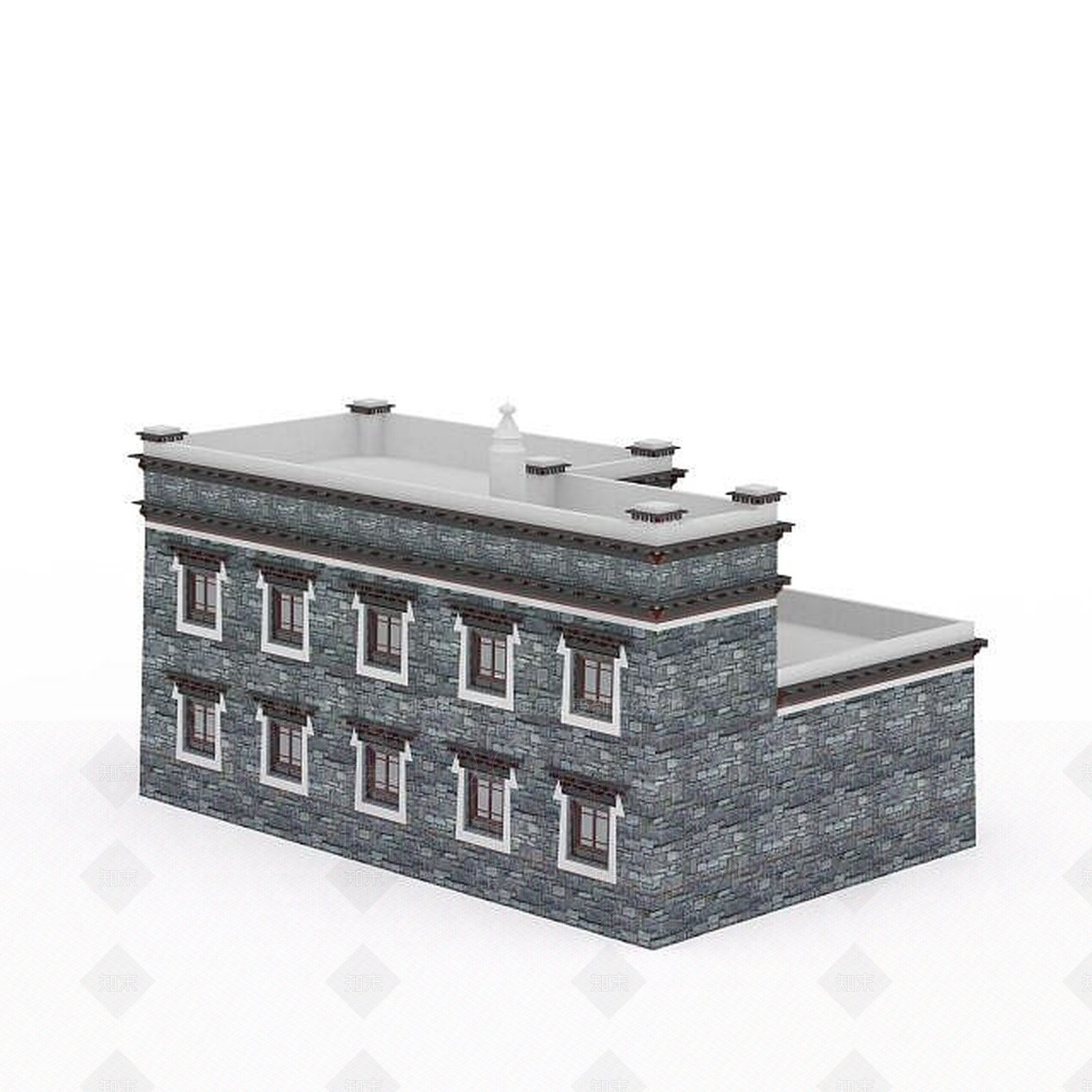 现代藏式民居3D模型下载【ID:1199712875】