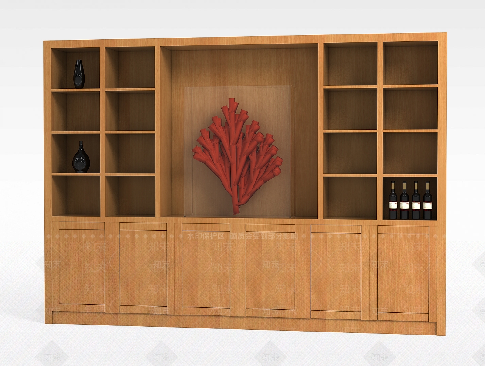 现代大型实木电视柜酒柜展示柜3D模型下载【ID:1199713218】