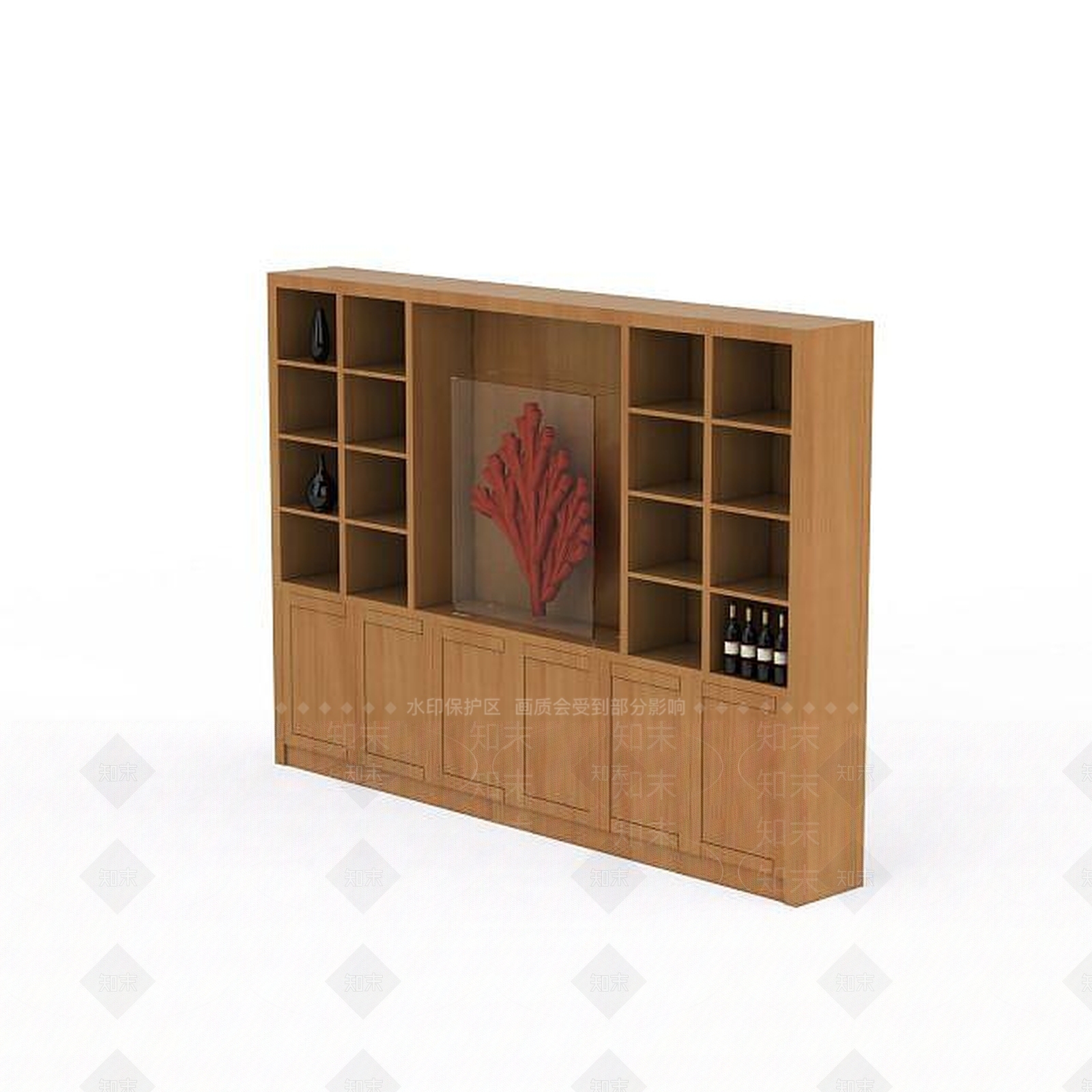 现代大型实木电视柜酒柜展示柜3D模型下载【ID:1199713218】
