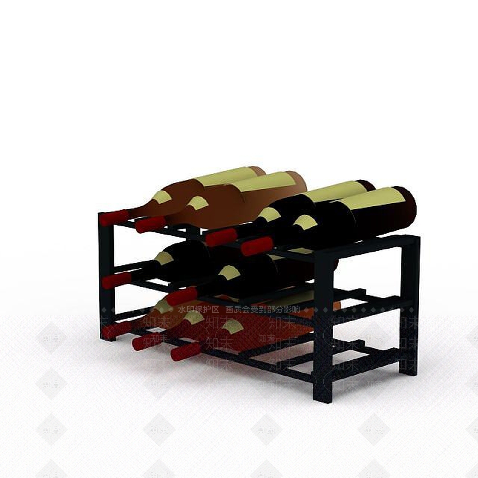 现代简易金属酒架3D模型下载【ID:1199713318】
