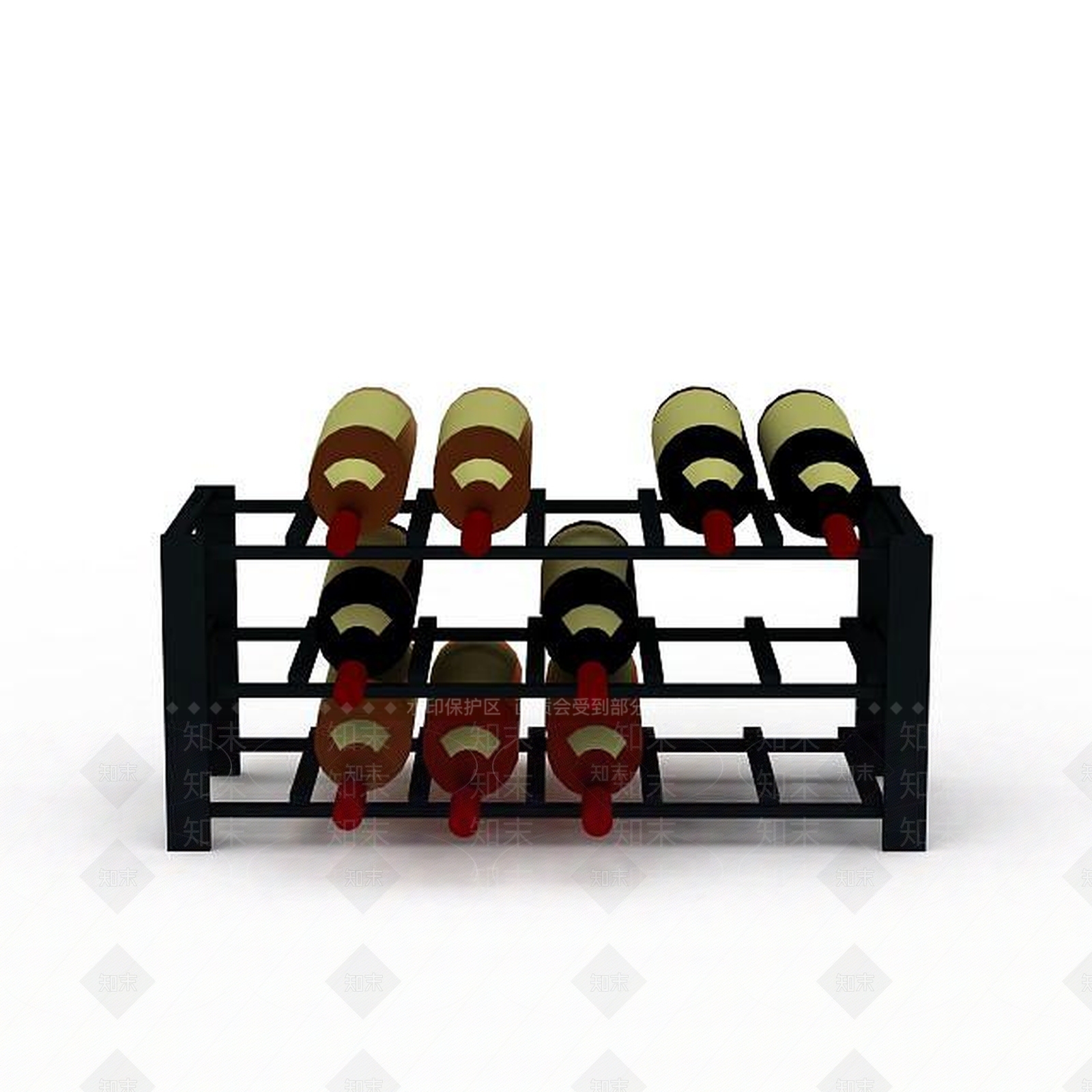 现代简易金属酒架3D模型下载【ID:1199713318】