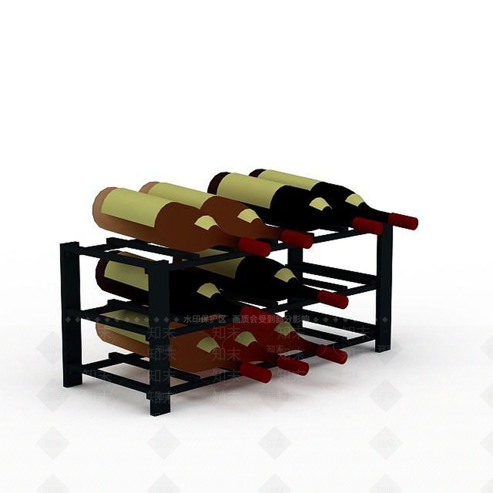 现代简易金属酒架3D模型下载【ID:1199713318】