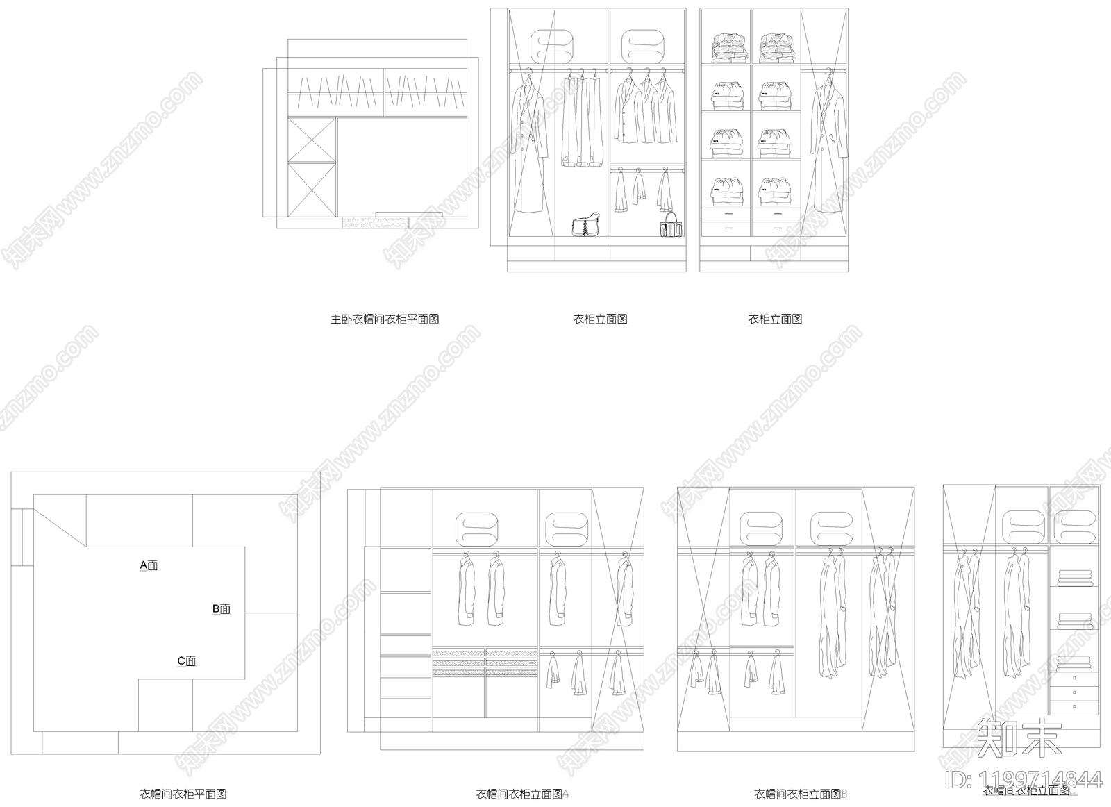家具三视图施工图下载【ID:1199714844】