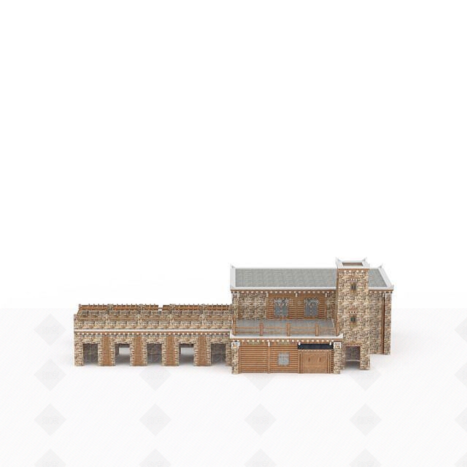 现代藏式民房3D模型下载【ID:1199715472】