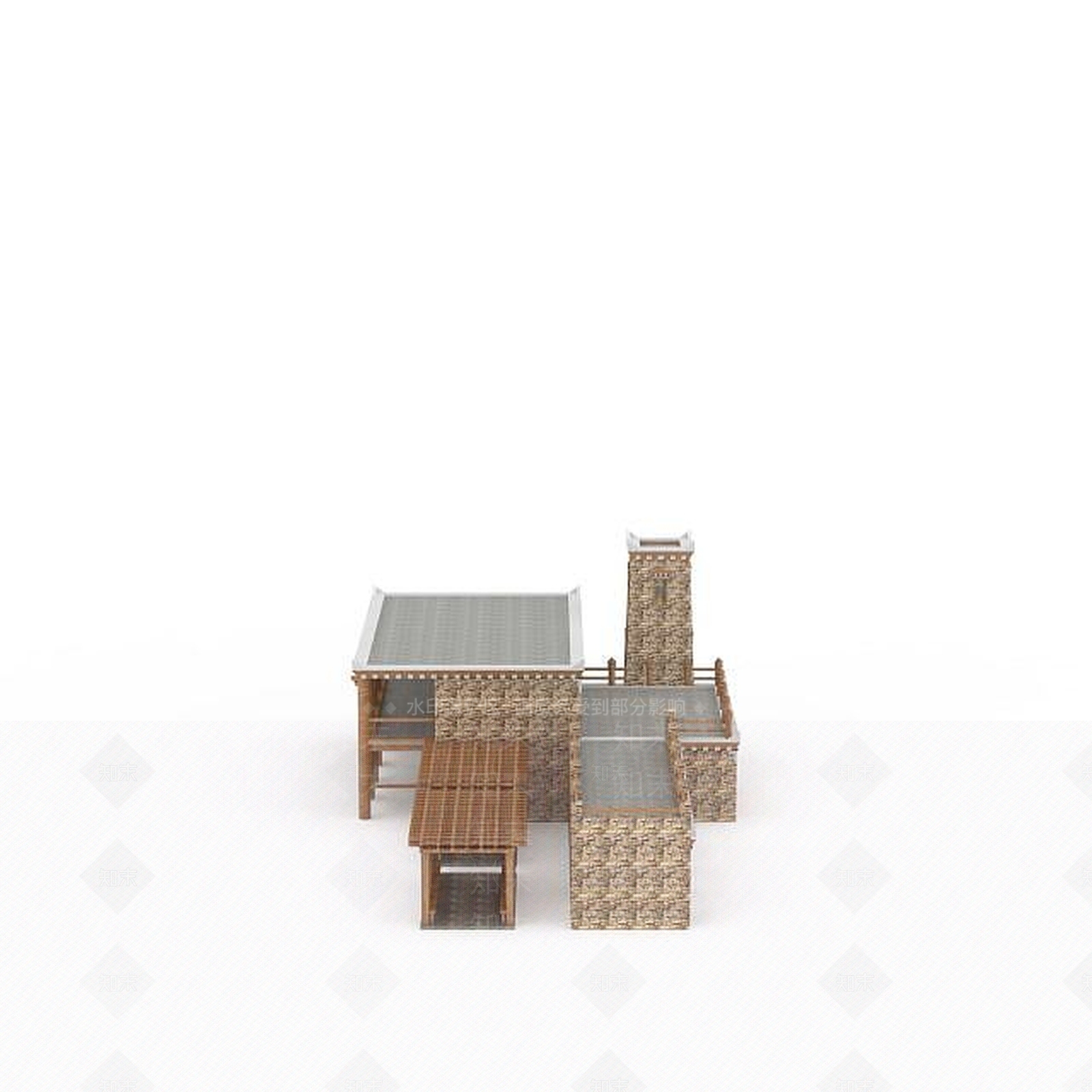 现代藏式民房3D模型下载【ID:1199715472】
