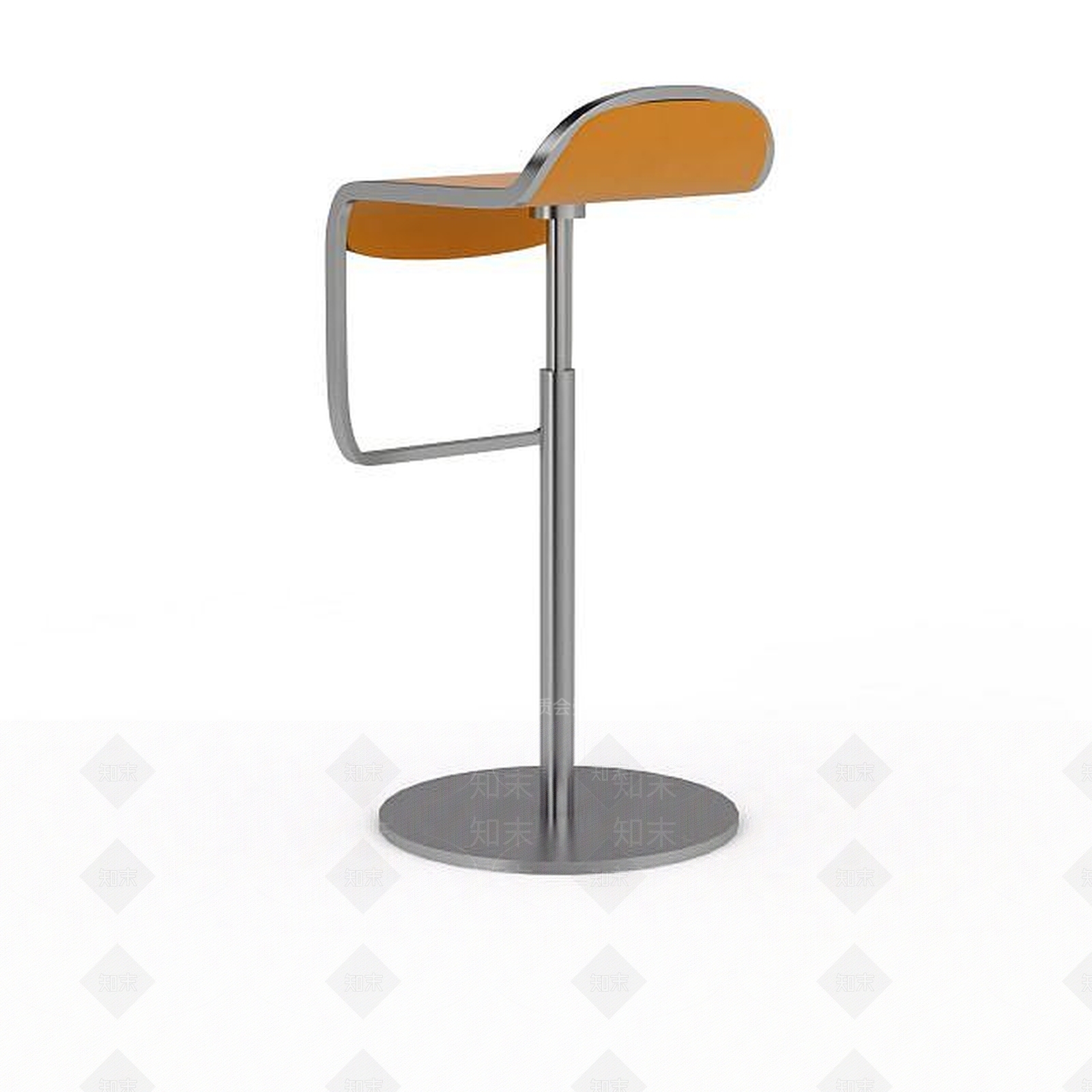 现代橙色吧台椅3D模型下载【ID:1199718638】