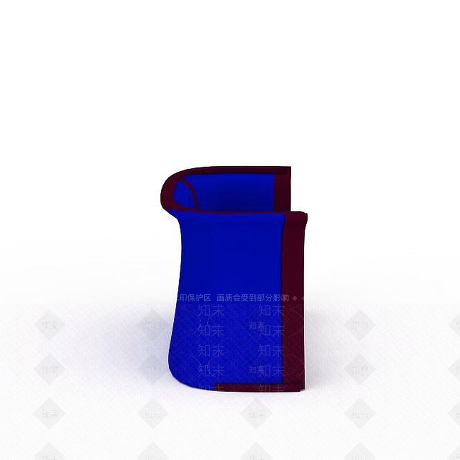 现代时尚蓝红拼色休闲沙发椅3D模型下载【ID:1199720049】