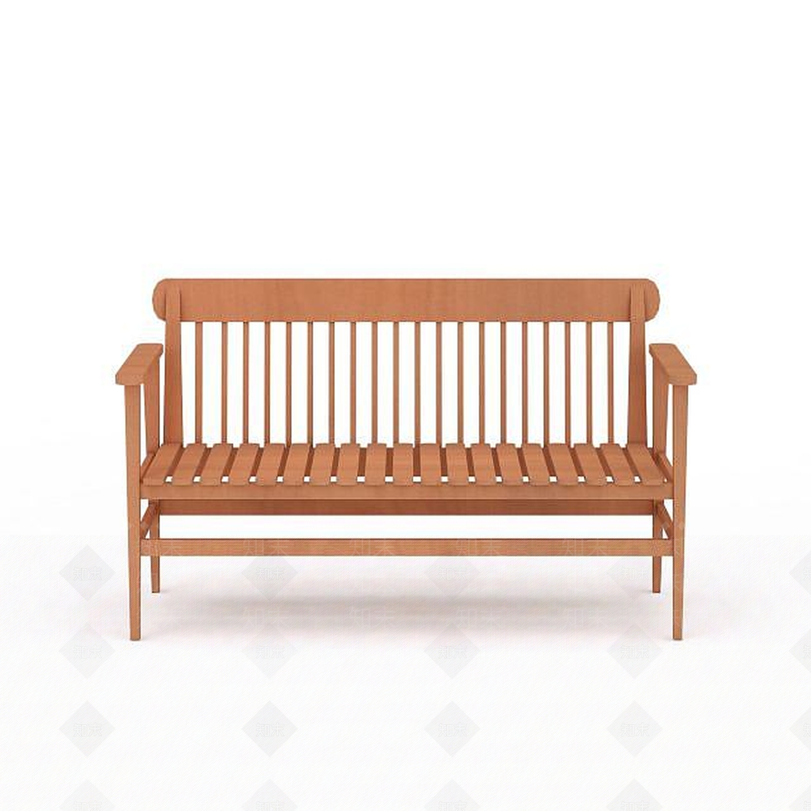 现代庭院实木休闲长椅3D模型下载【ID:1199720537】