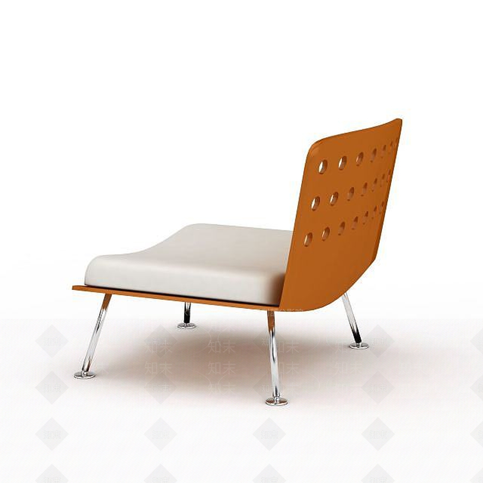 现代时尚白色软包休闲椅3D模型下载【ID:1199720666】