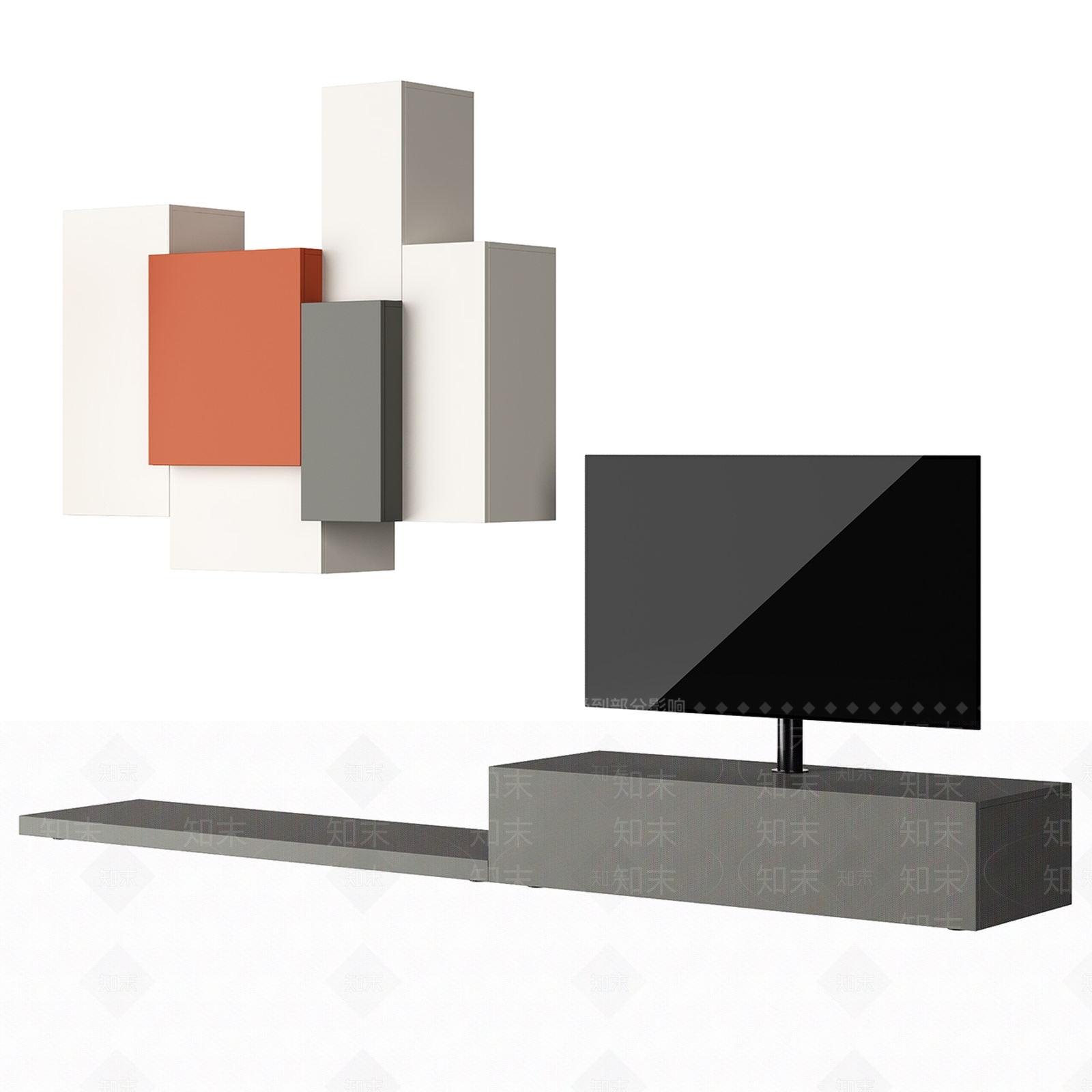 现代极简电视柜3D模型下载【ID:1199721145】