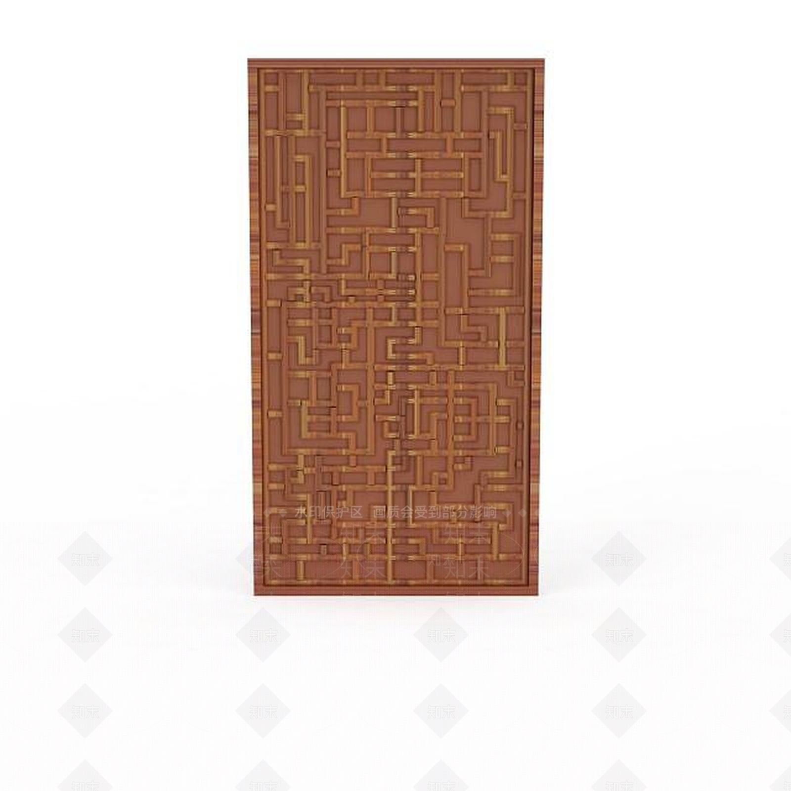 中式实木雕花门窗3D模型下载【ID:1199723358】