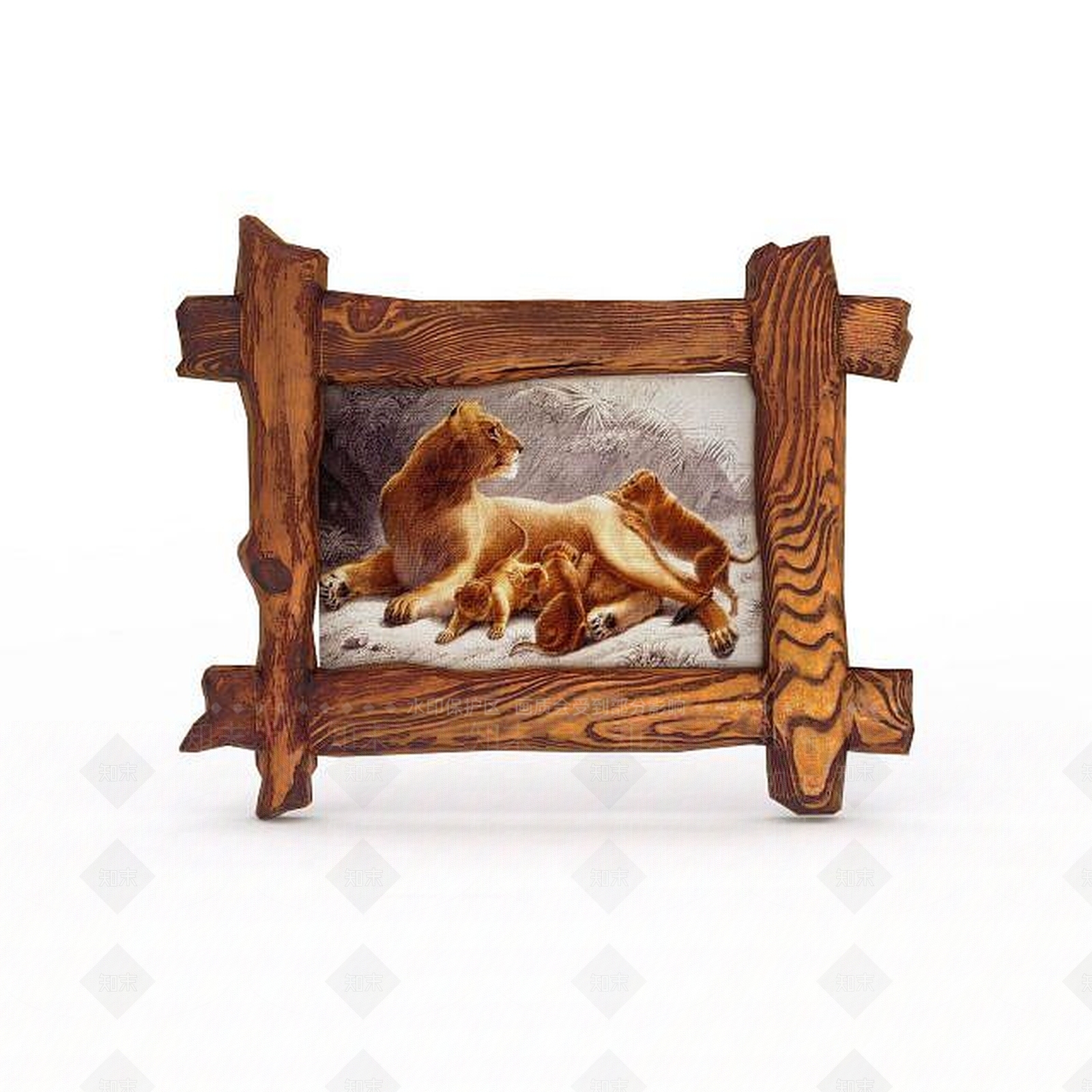 现代动物老虎装饰画3D模型下载【ID:1199724906】