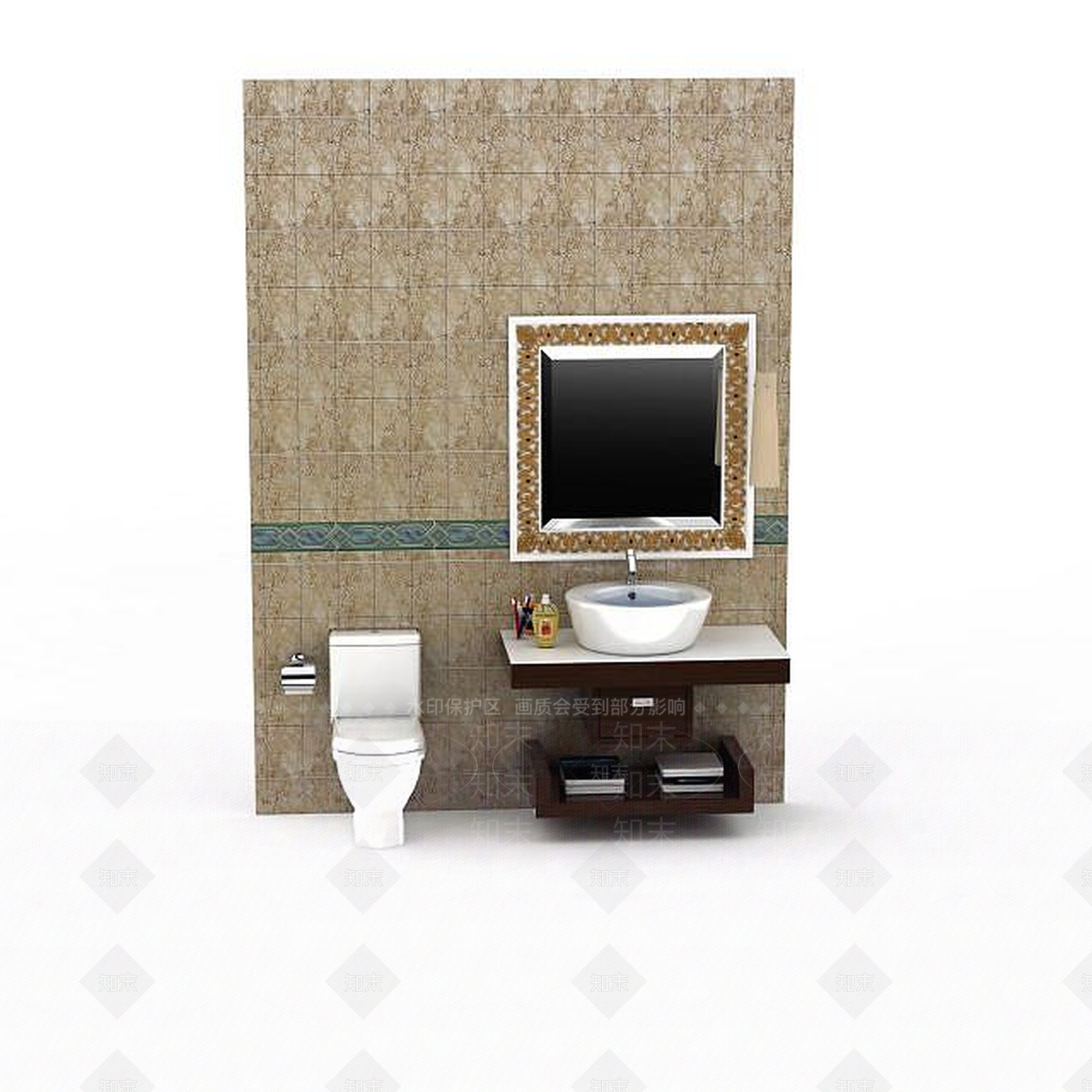 现代实木洗手台3D模型下载【ID:1199725824】