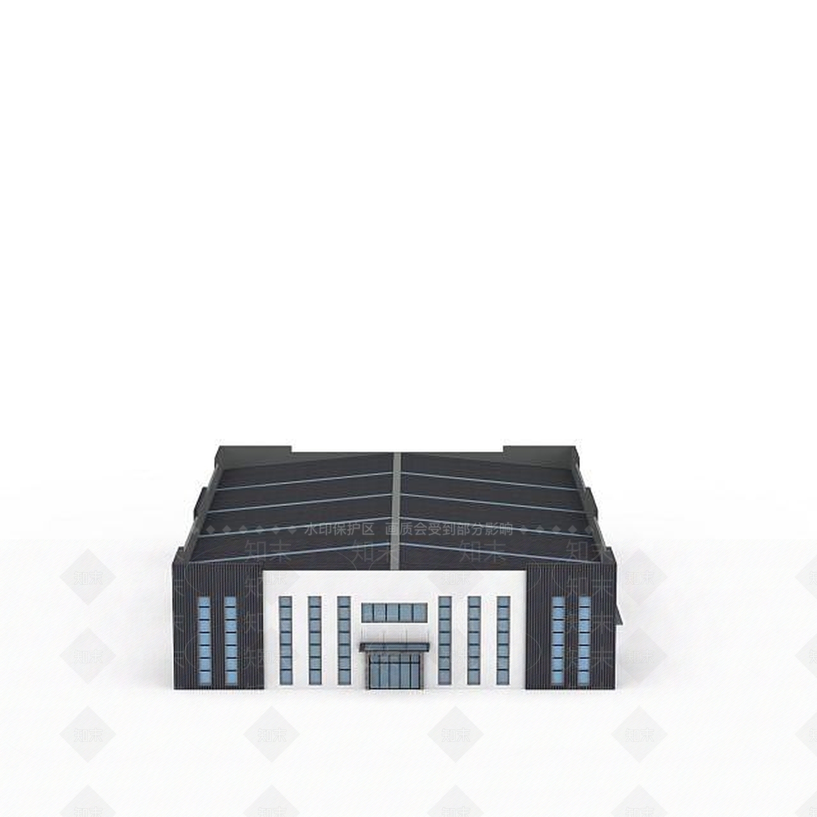 现代建筑厂房3D模型下载【ID:1199726787】